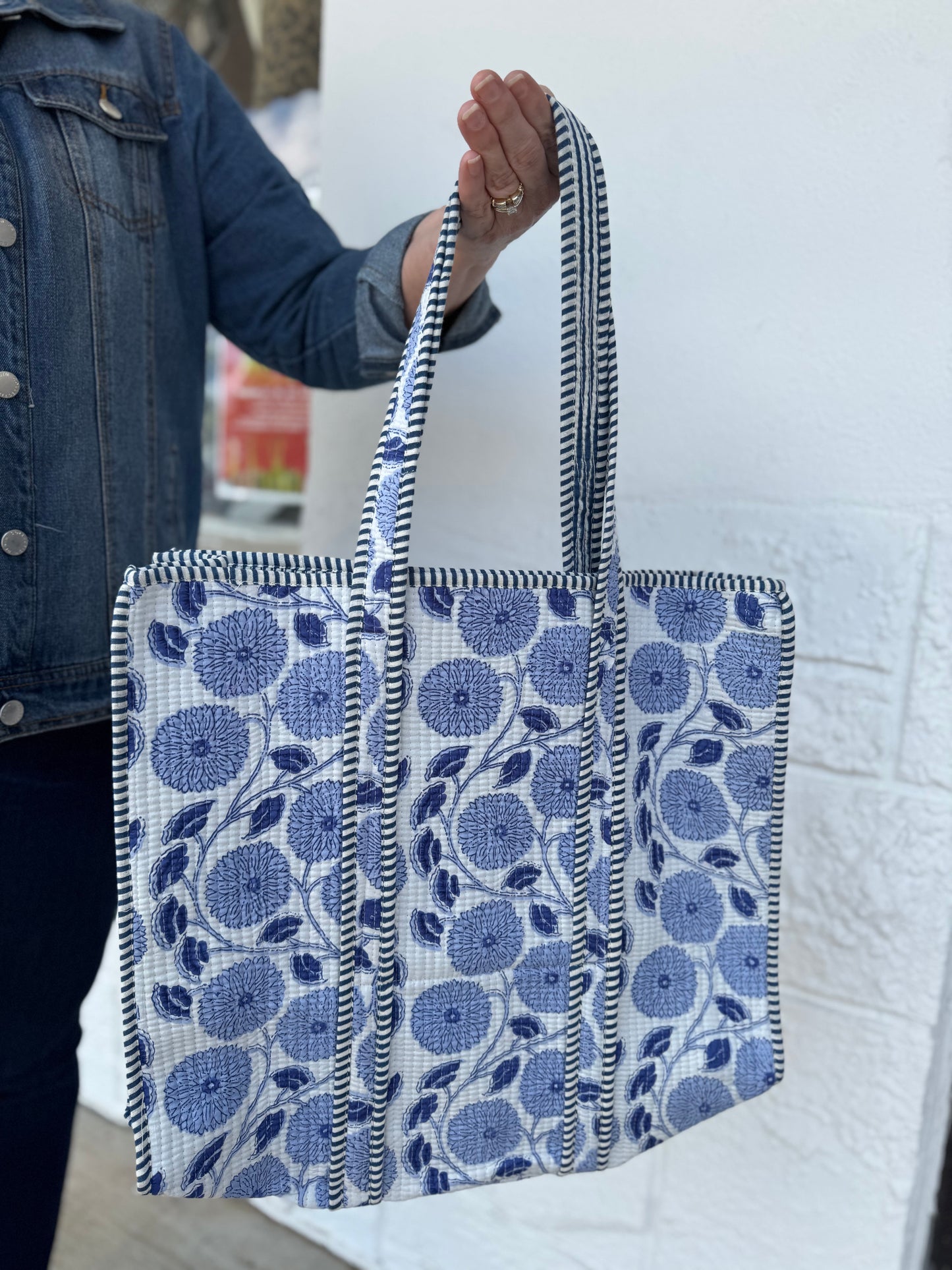Flora & Stripe Large Quilt Handbag