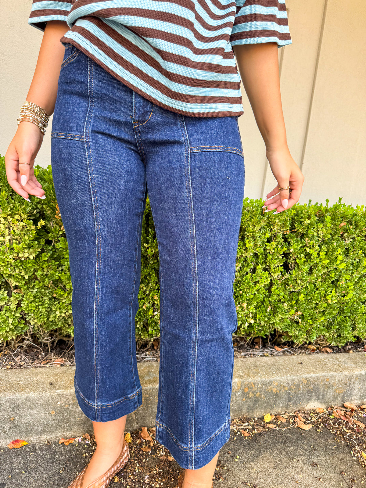 MICA Dark Denim Super Rise Wide Crop Denim
