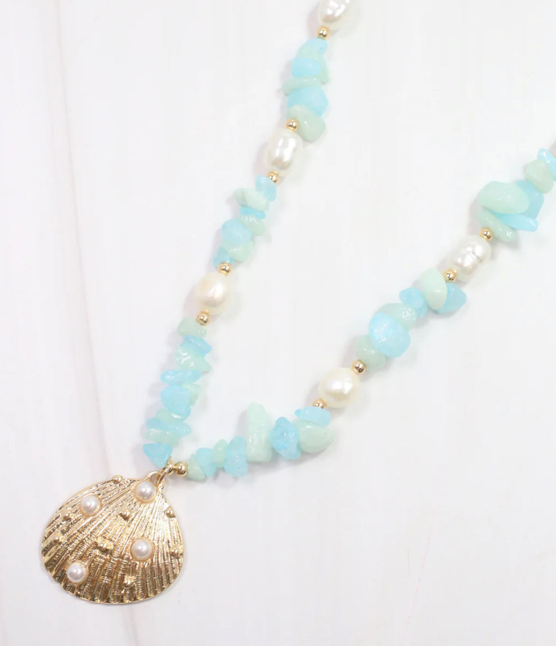 Konya Mixed Bead Shell Necklace
