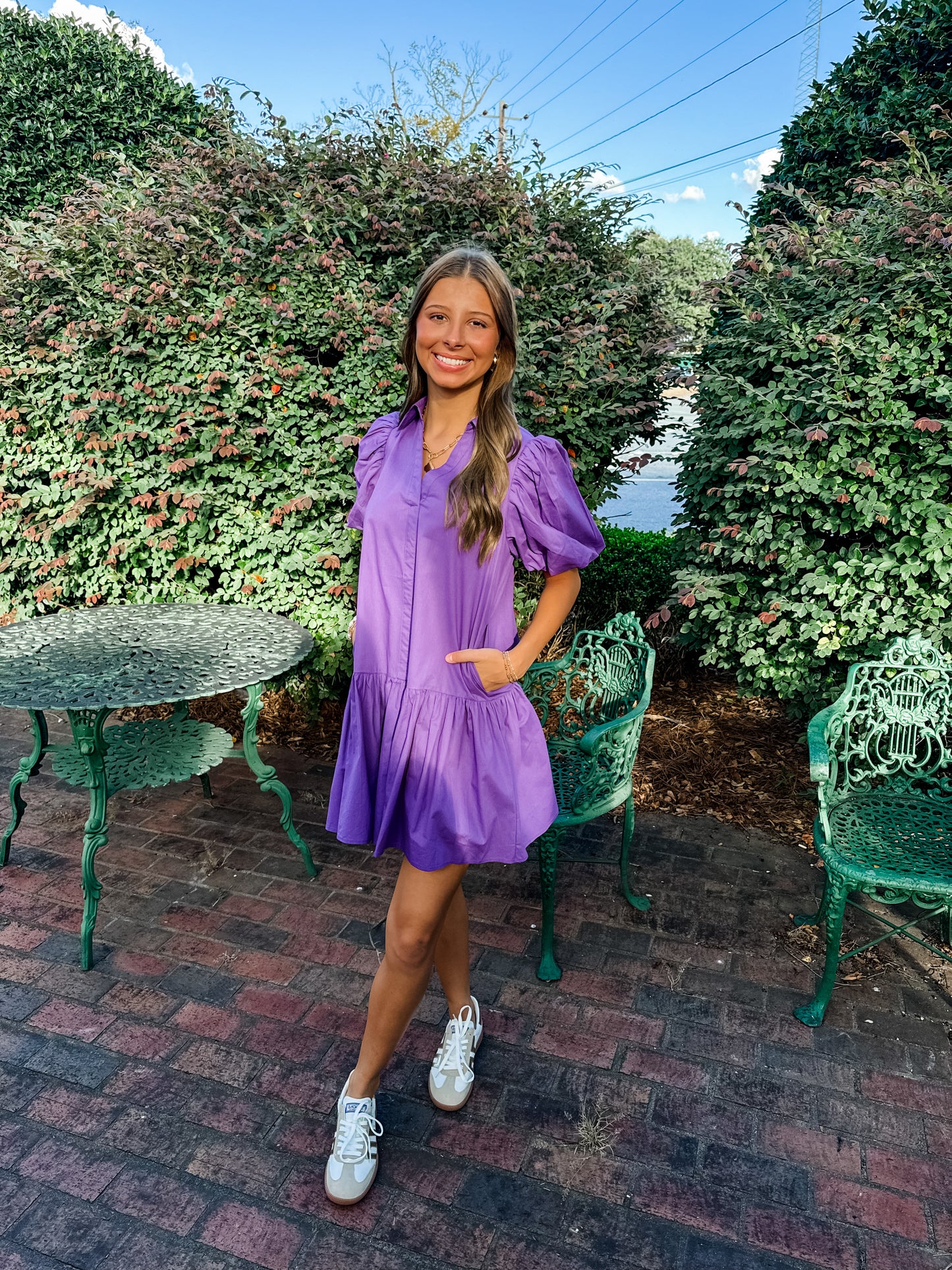 Penelope plum mini dress
