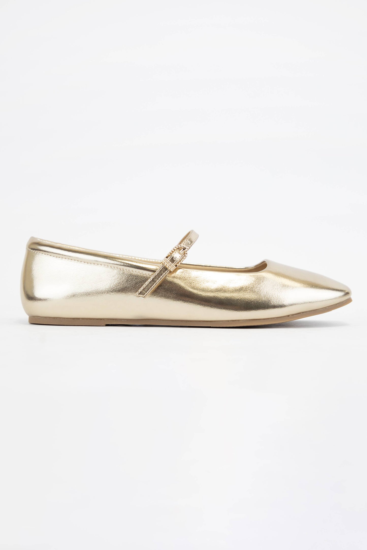 GOLD MARY JANE BALLET FLATS