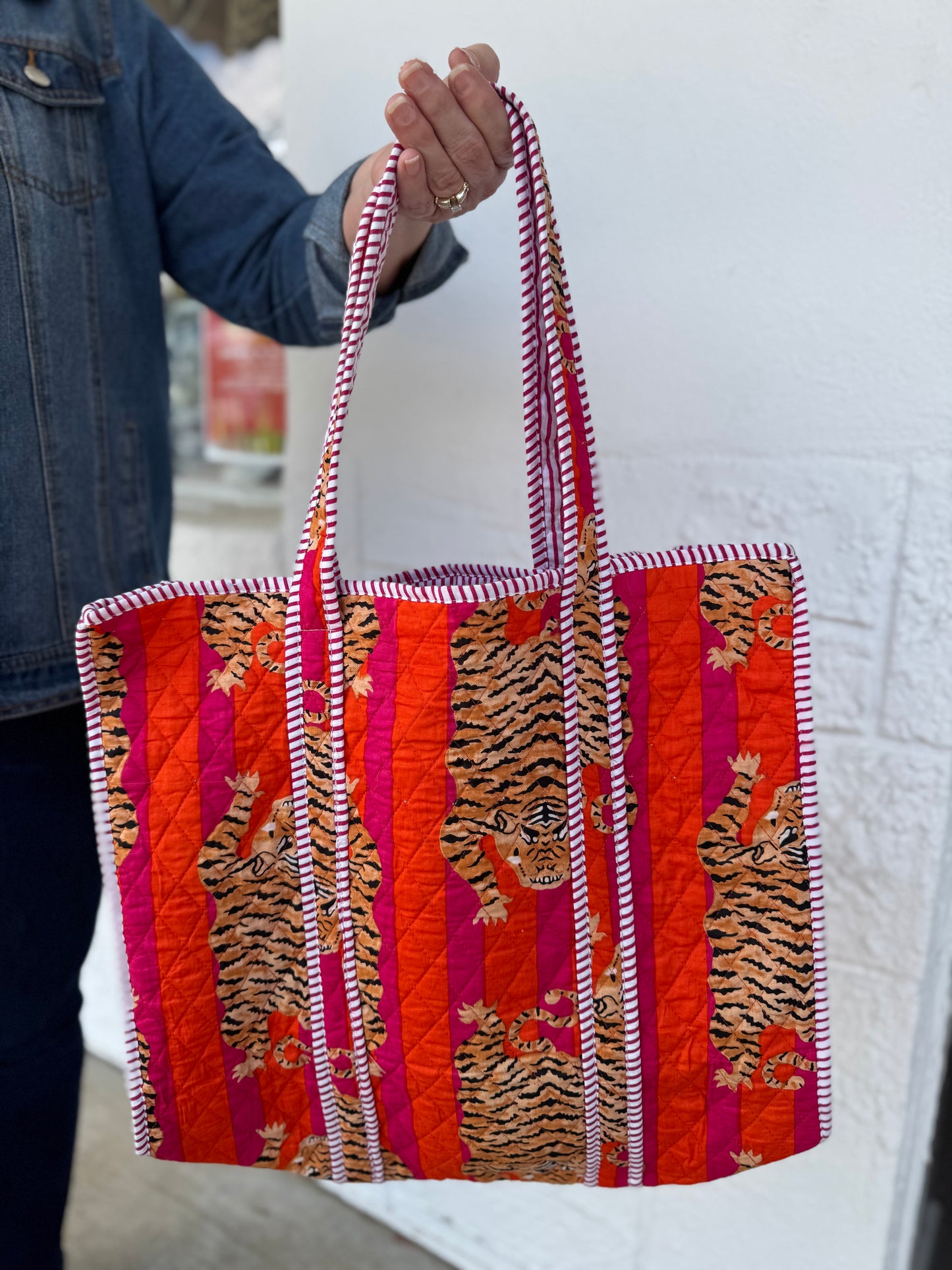 Flora & Stripe Large Quilt Handbag