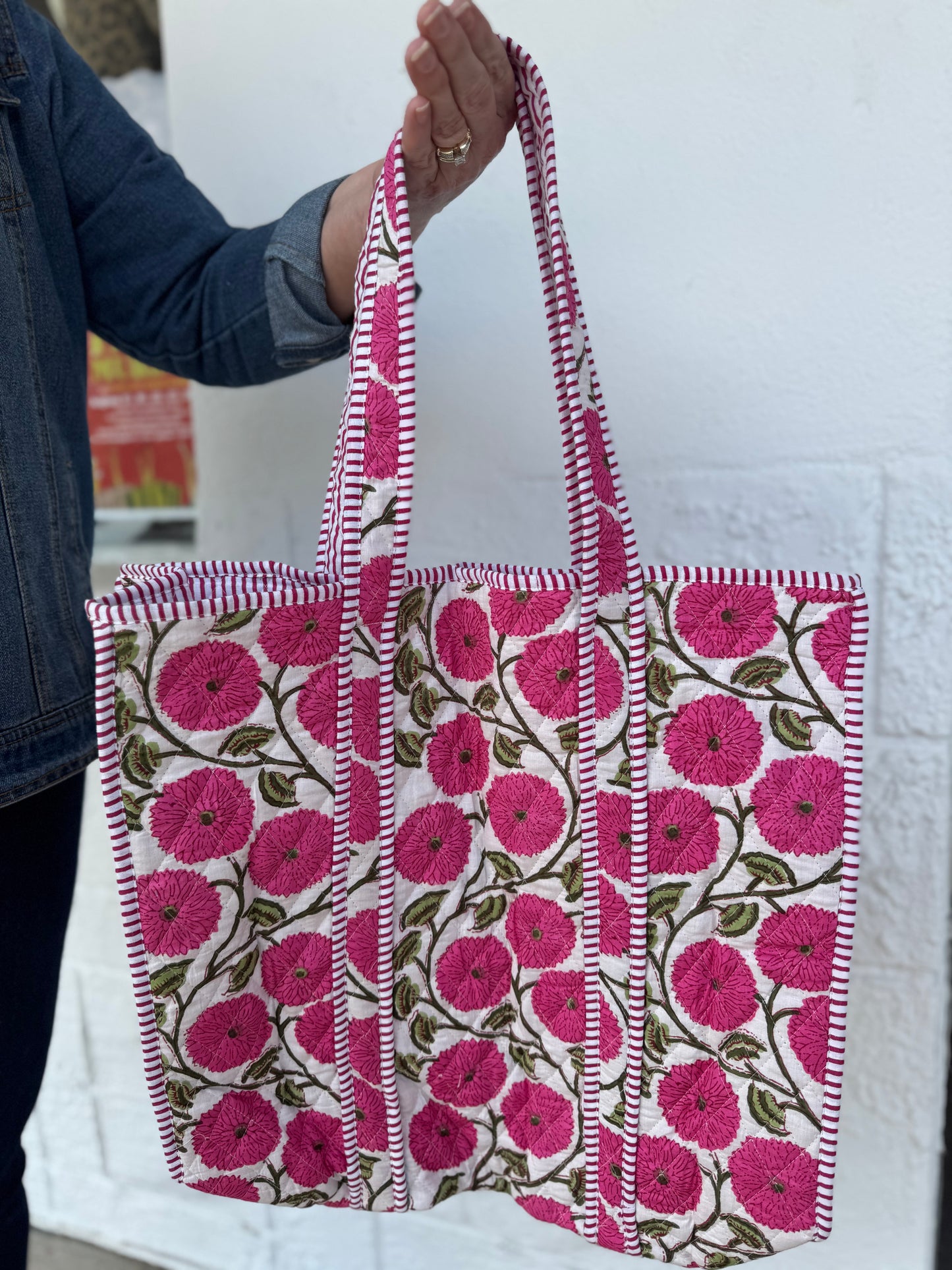 Flora & Stripe Large Quilt Handbag