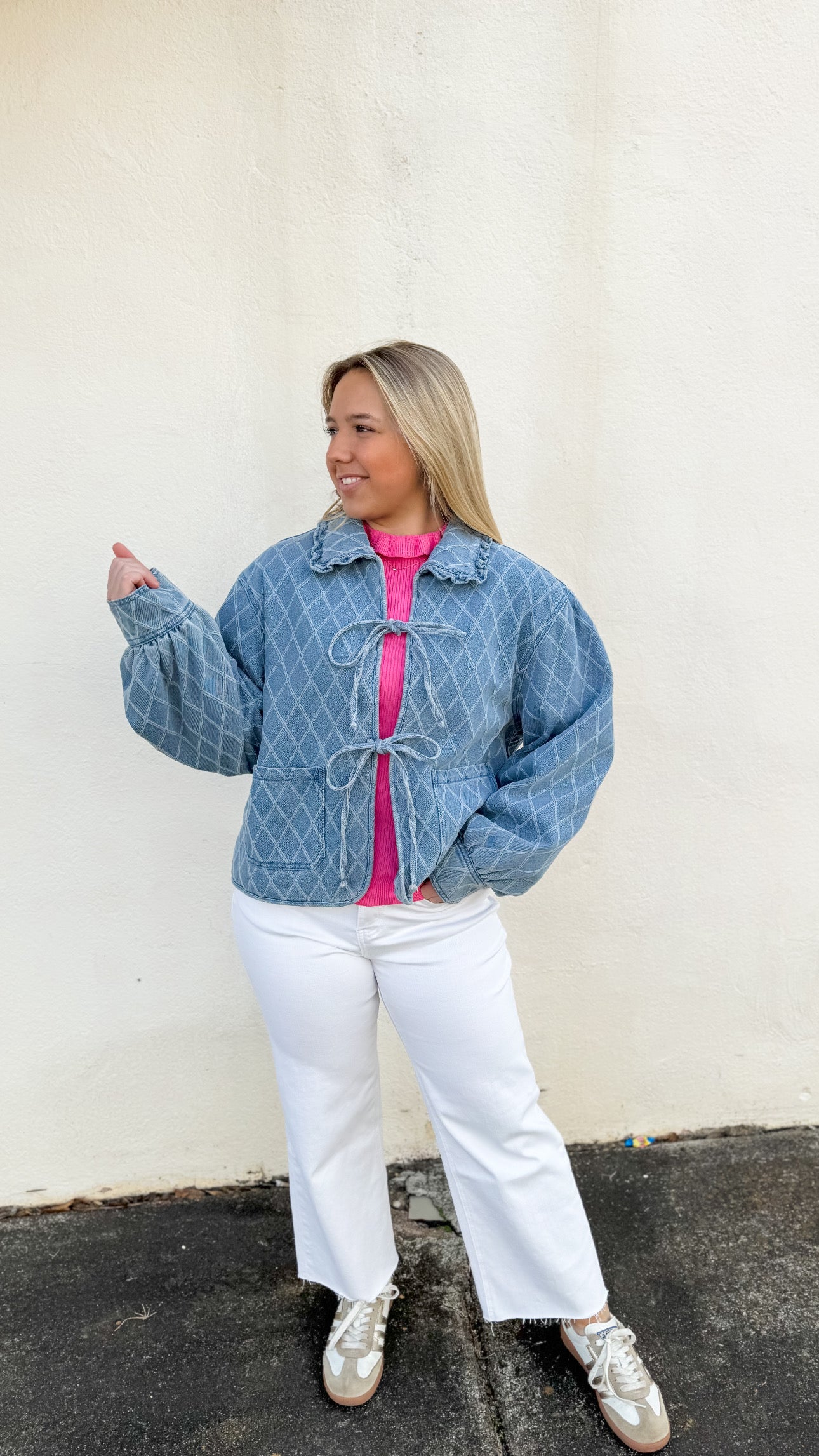 Quilted Light Denim Jacket