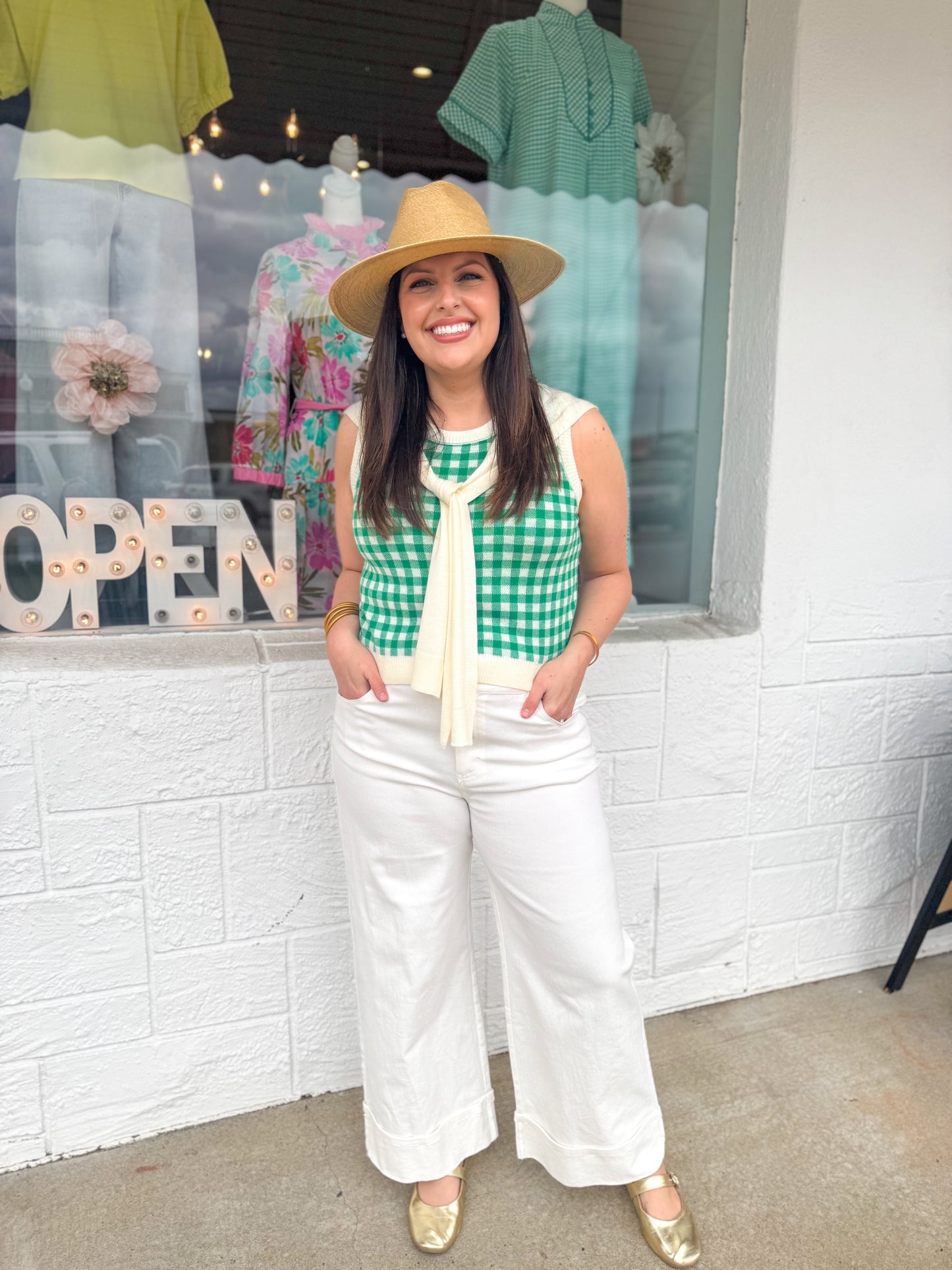 Green Picnic Knit Top