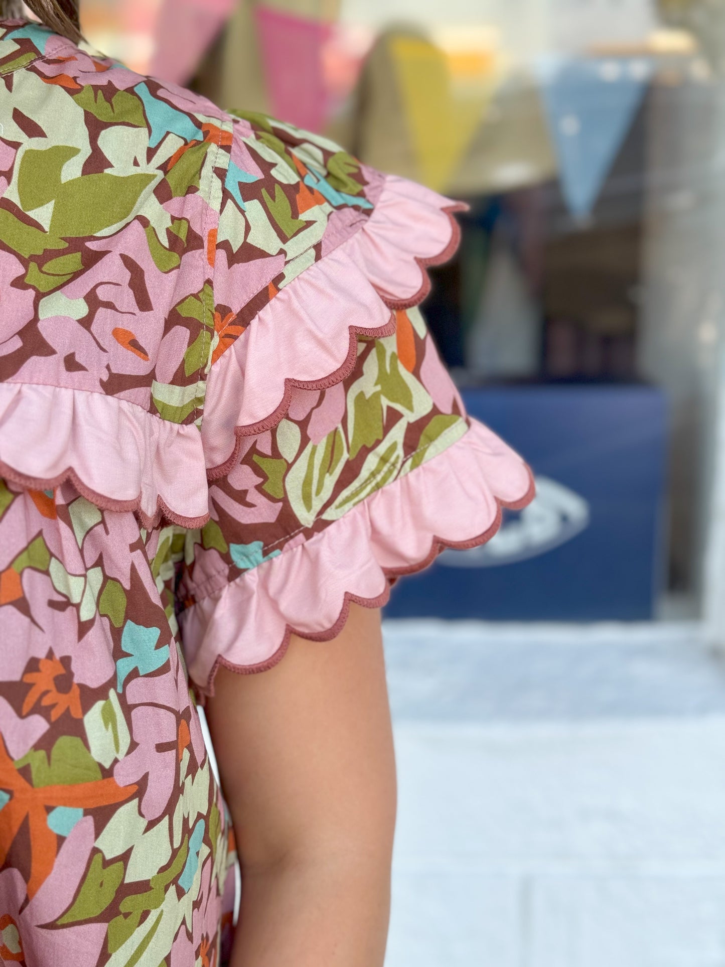 Rusty Pink Scalloped Top
