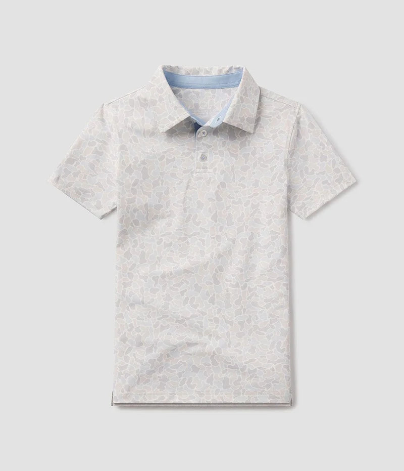 Youth Hunters Hideaway Printed Polo- River Rock