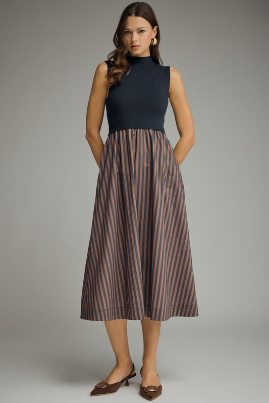 Navy Sleeveless Sweater Dress