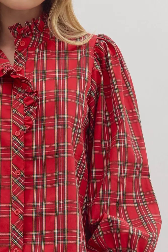 Classic Christmas Plaid Top