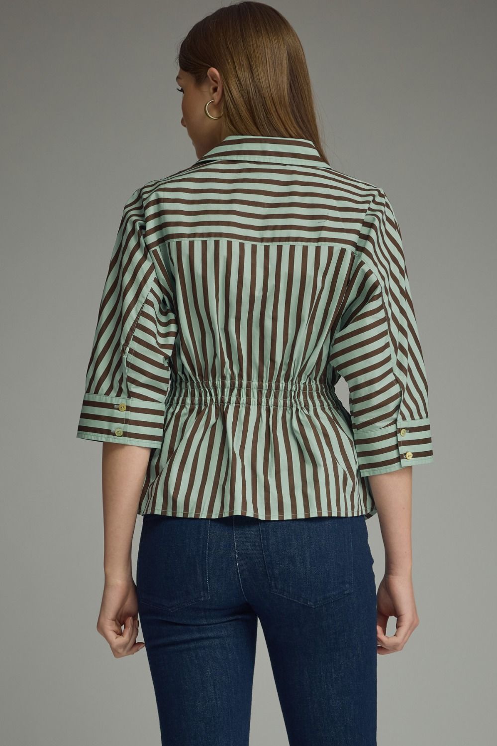 Mint & Brown Stripe To p
