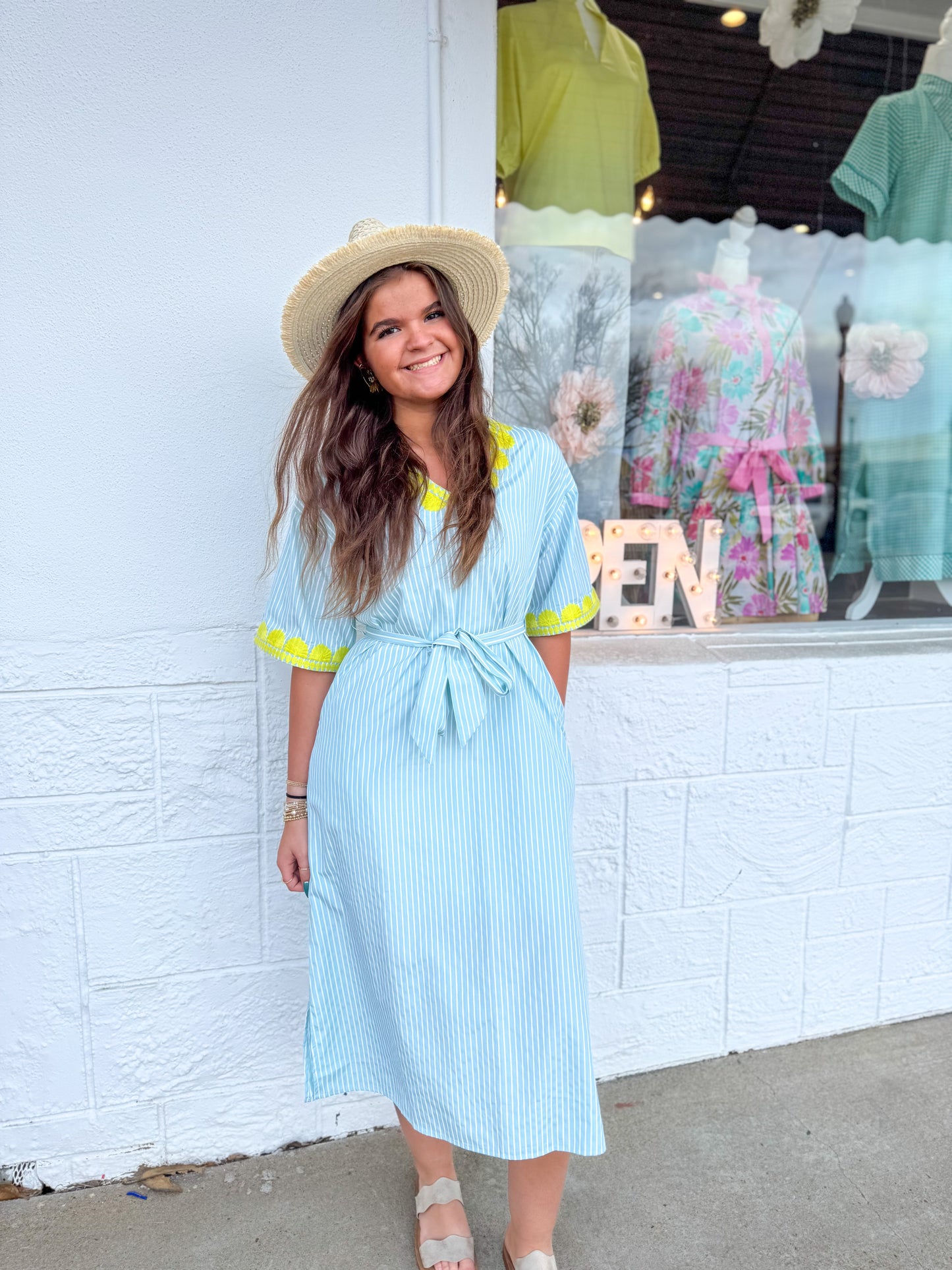 Seaside Stripe Midi Dress