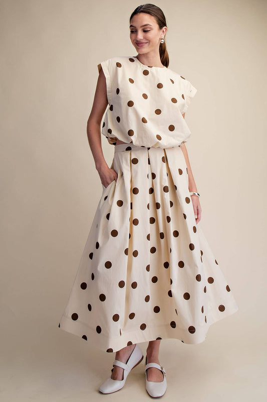 Polka Dot Midi Skirt