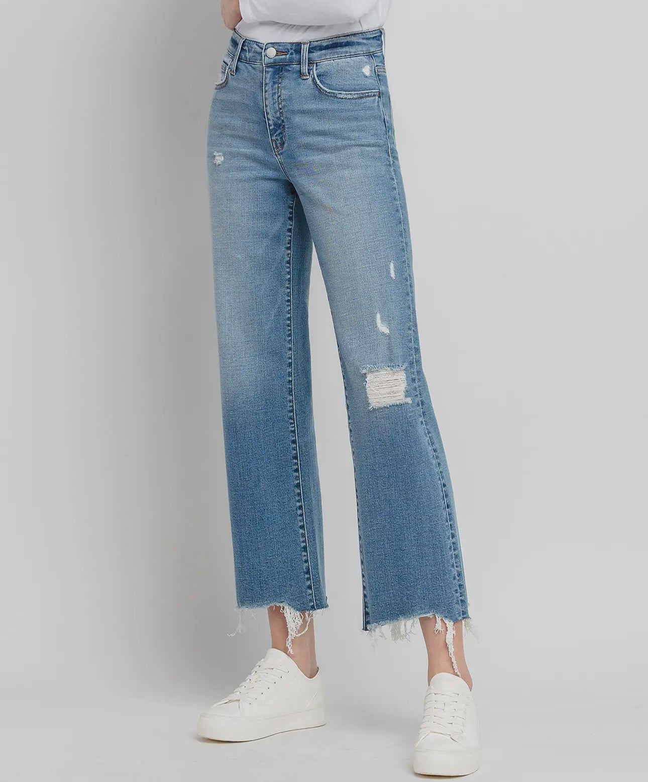FLYING MONKEY| High Rise Distress Slim Wide