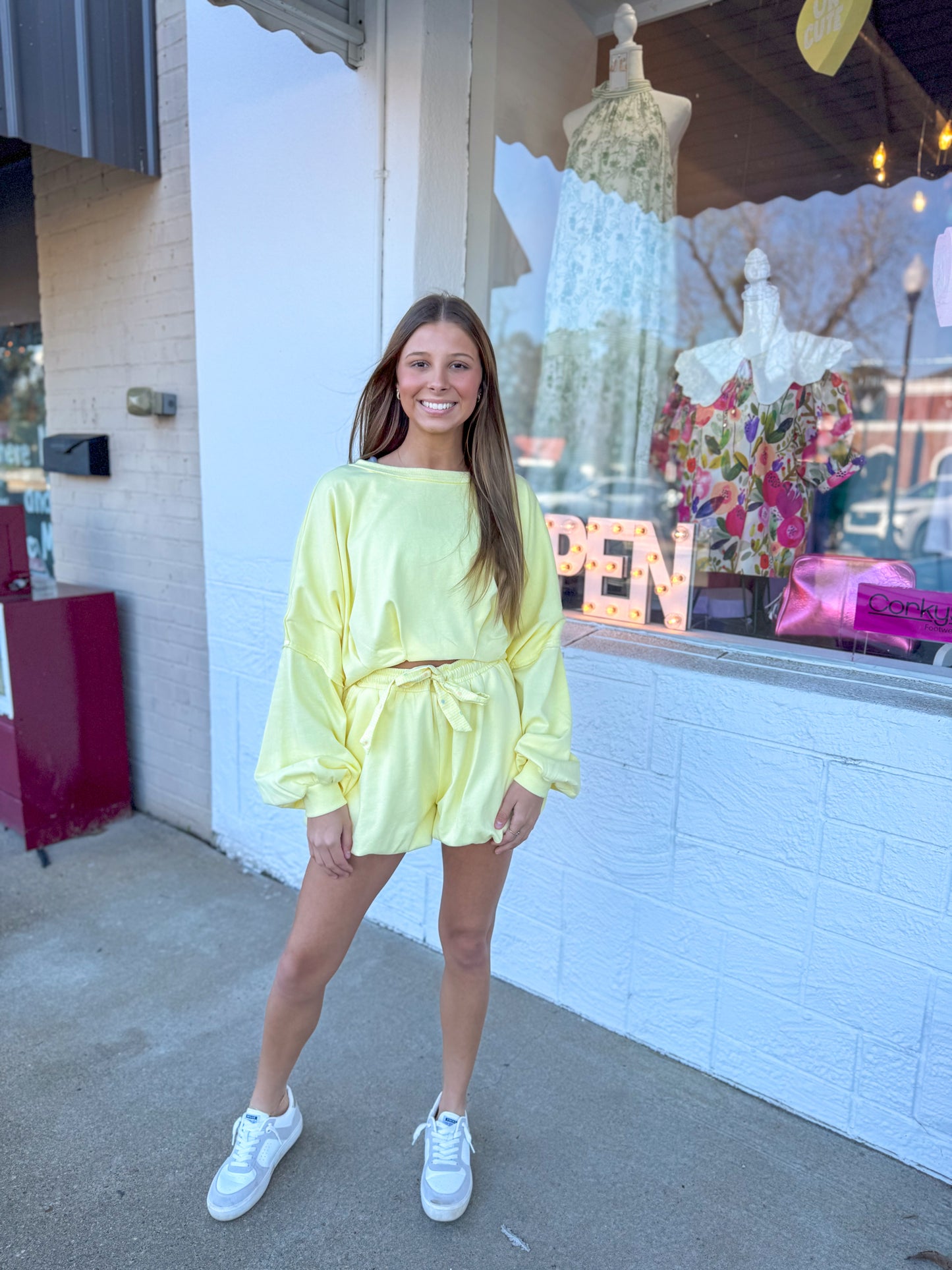 Lemon Bubble Hem Shorts