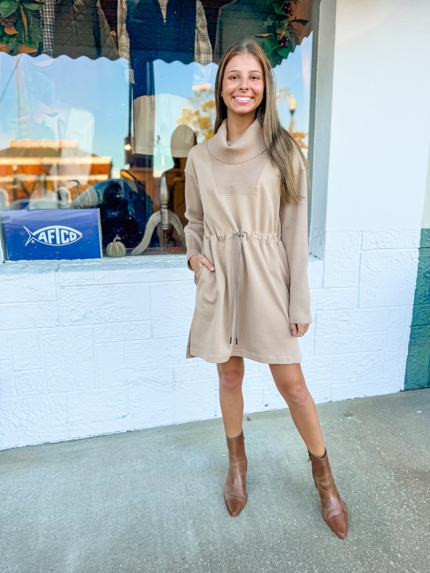 Coffee on the Go Taupe Dress