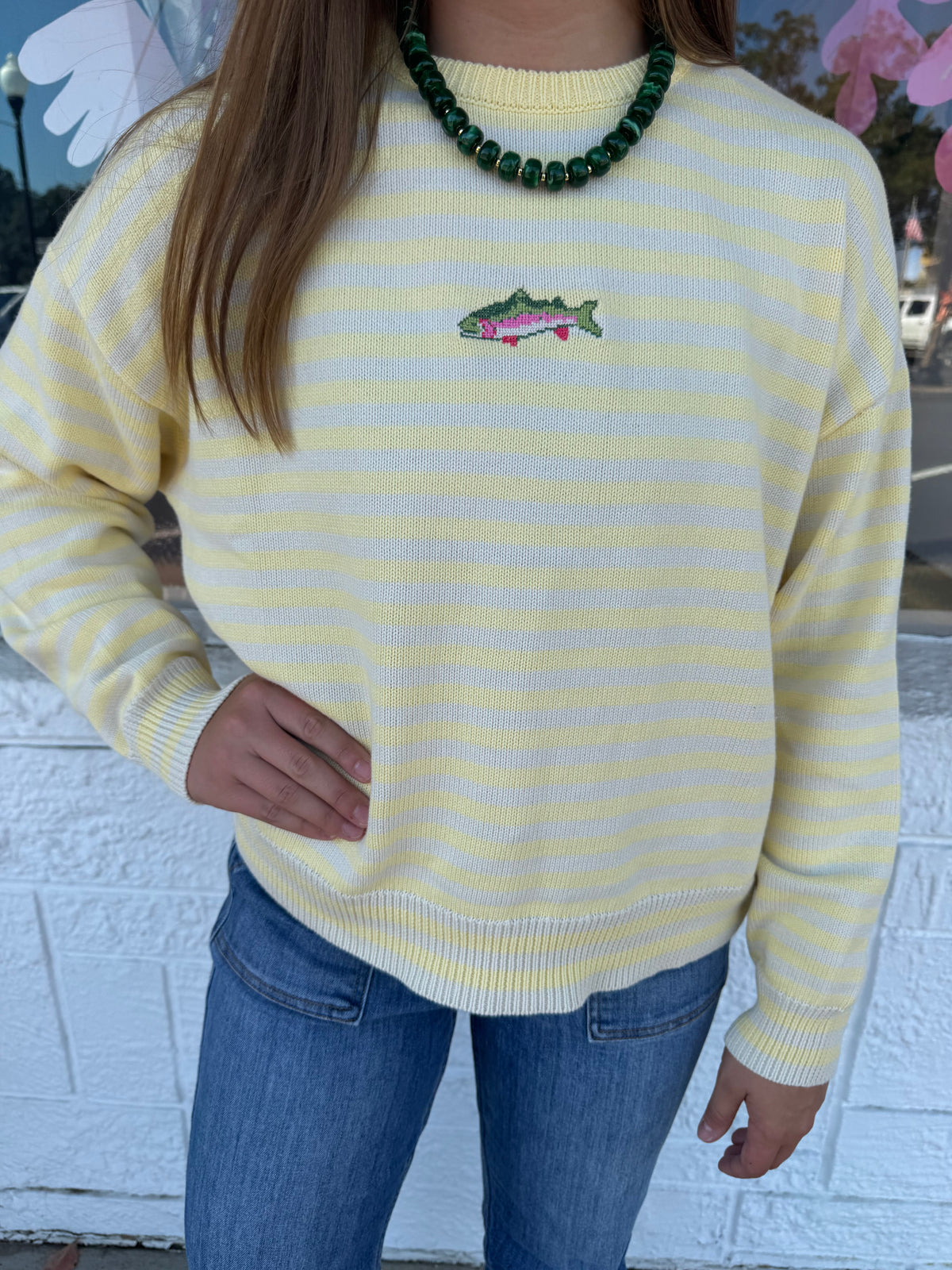 Lemon Striped Fish Sweater