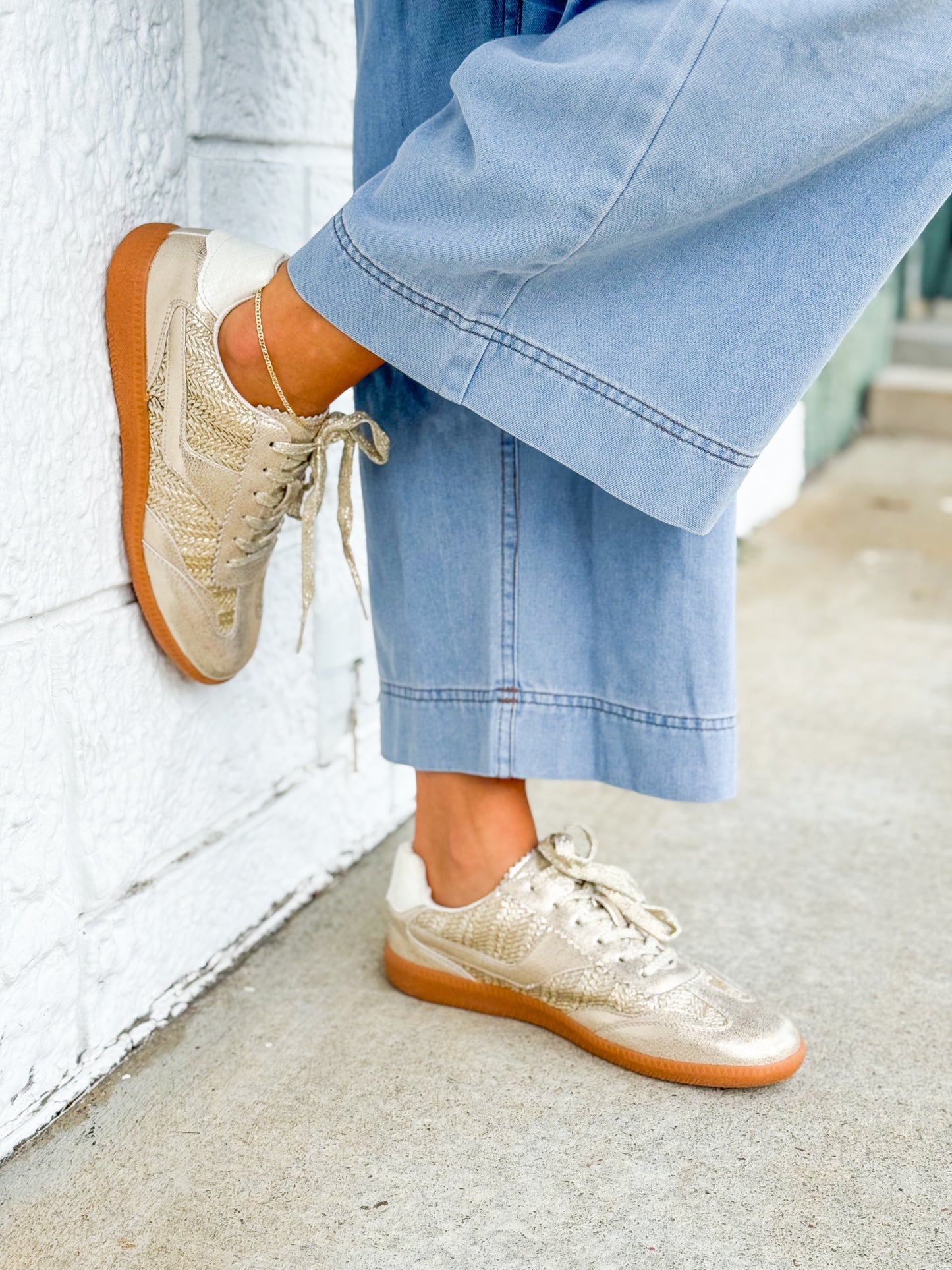 DIRTY LAUNDRY| Gold Tropics Sneakers