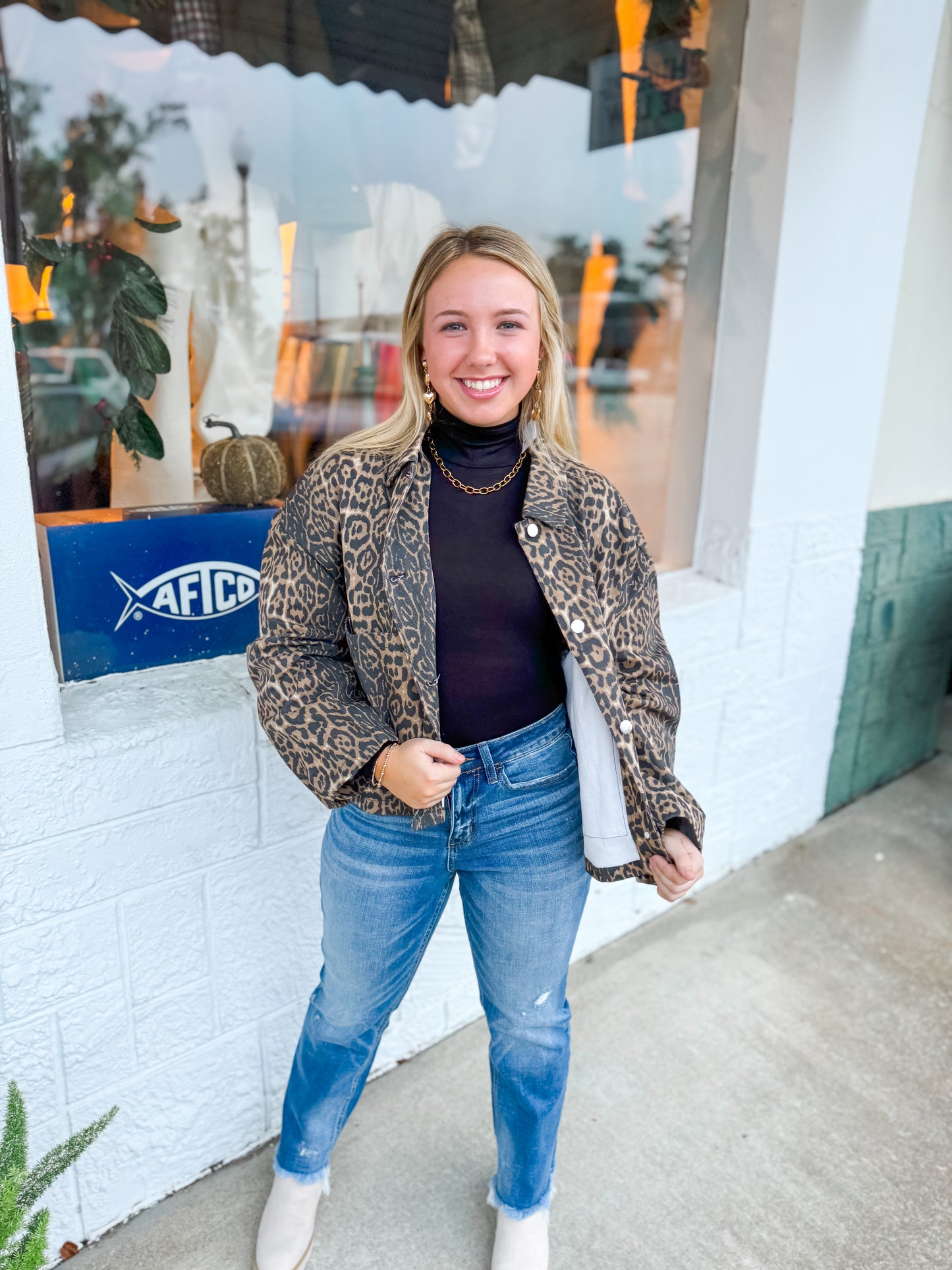 Leopard Oversized Shirt Jacket
