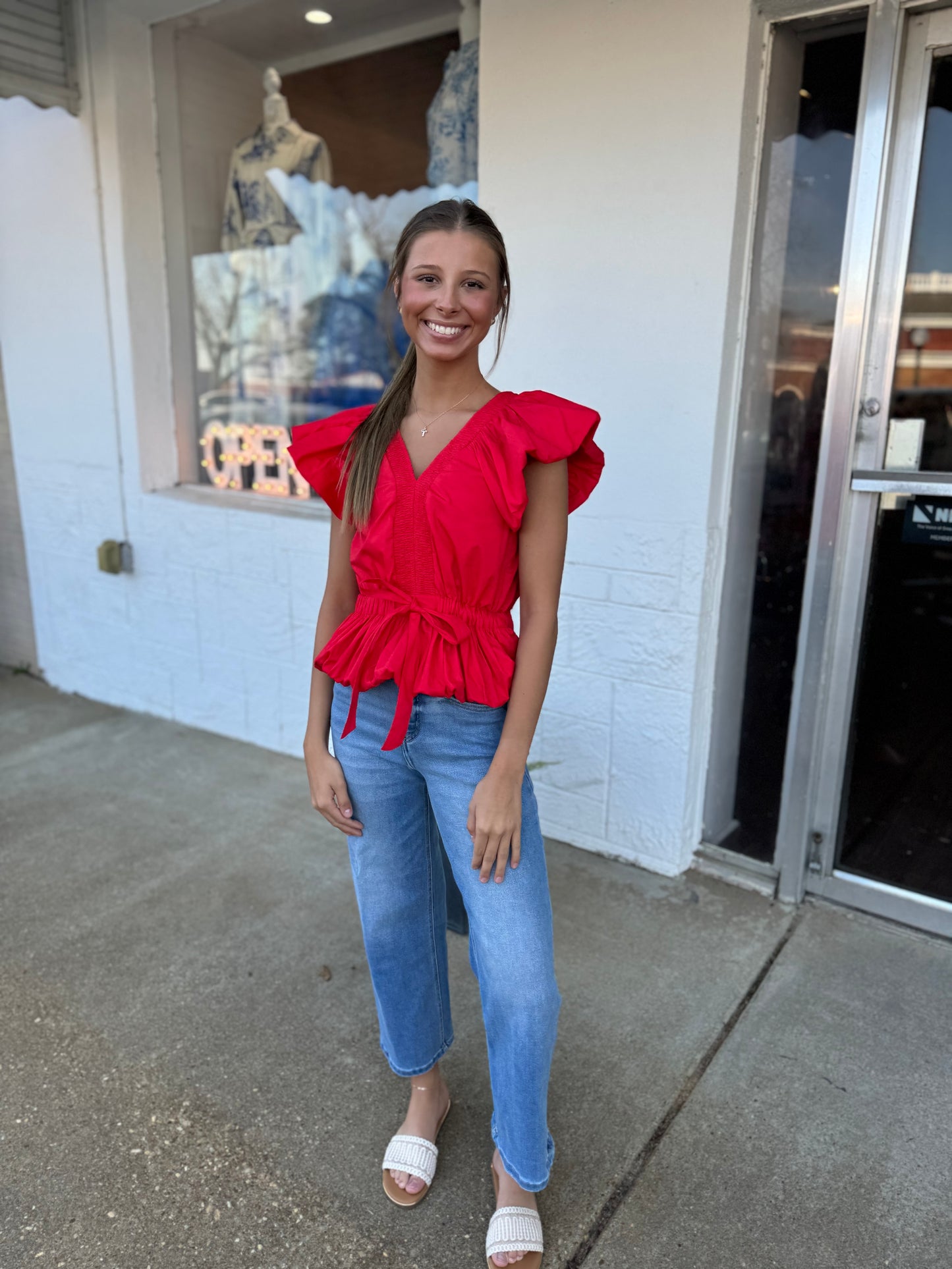 Ruby Red Short Sleeve Top