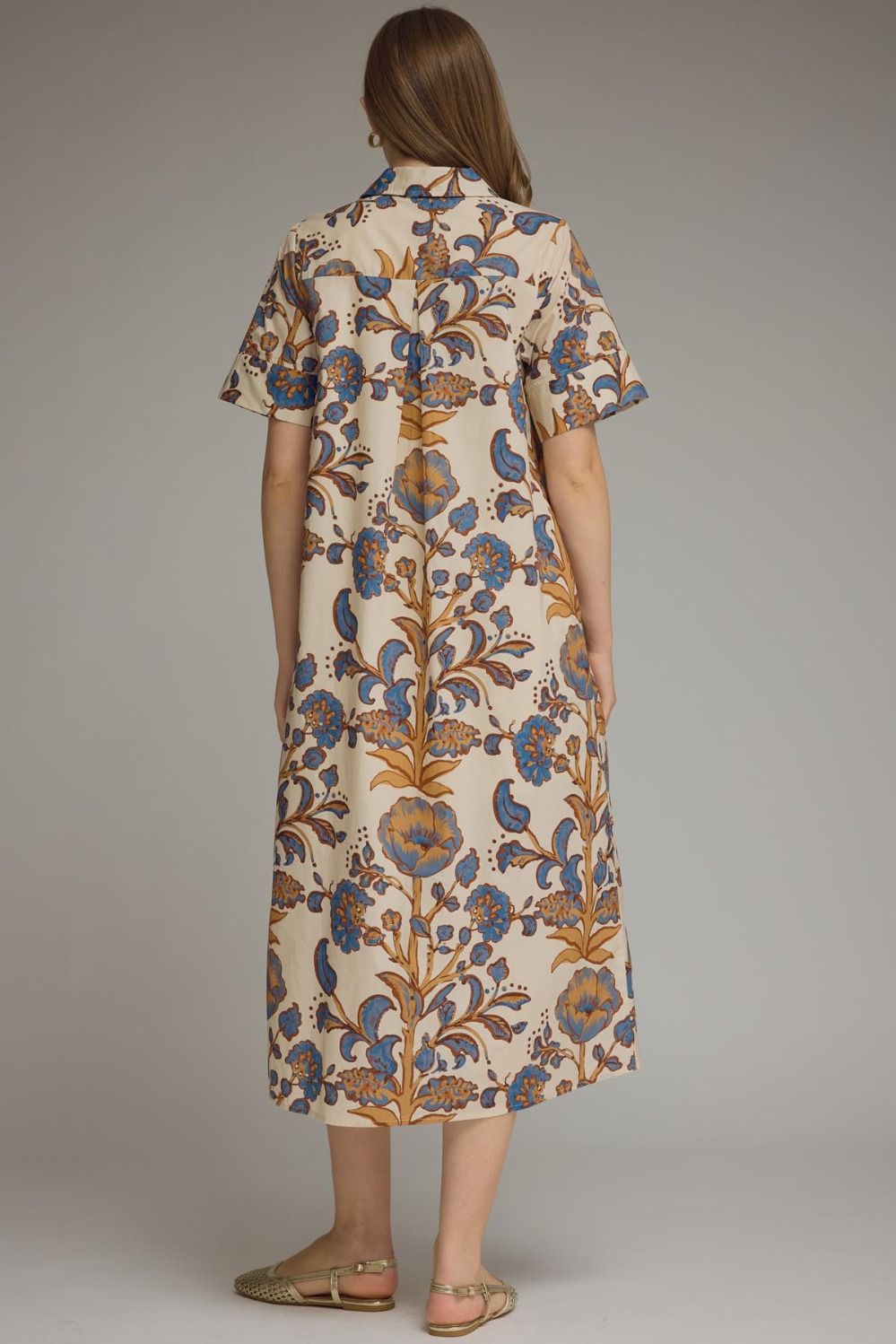 Ecru Fall Floral Dress