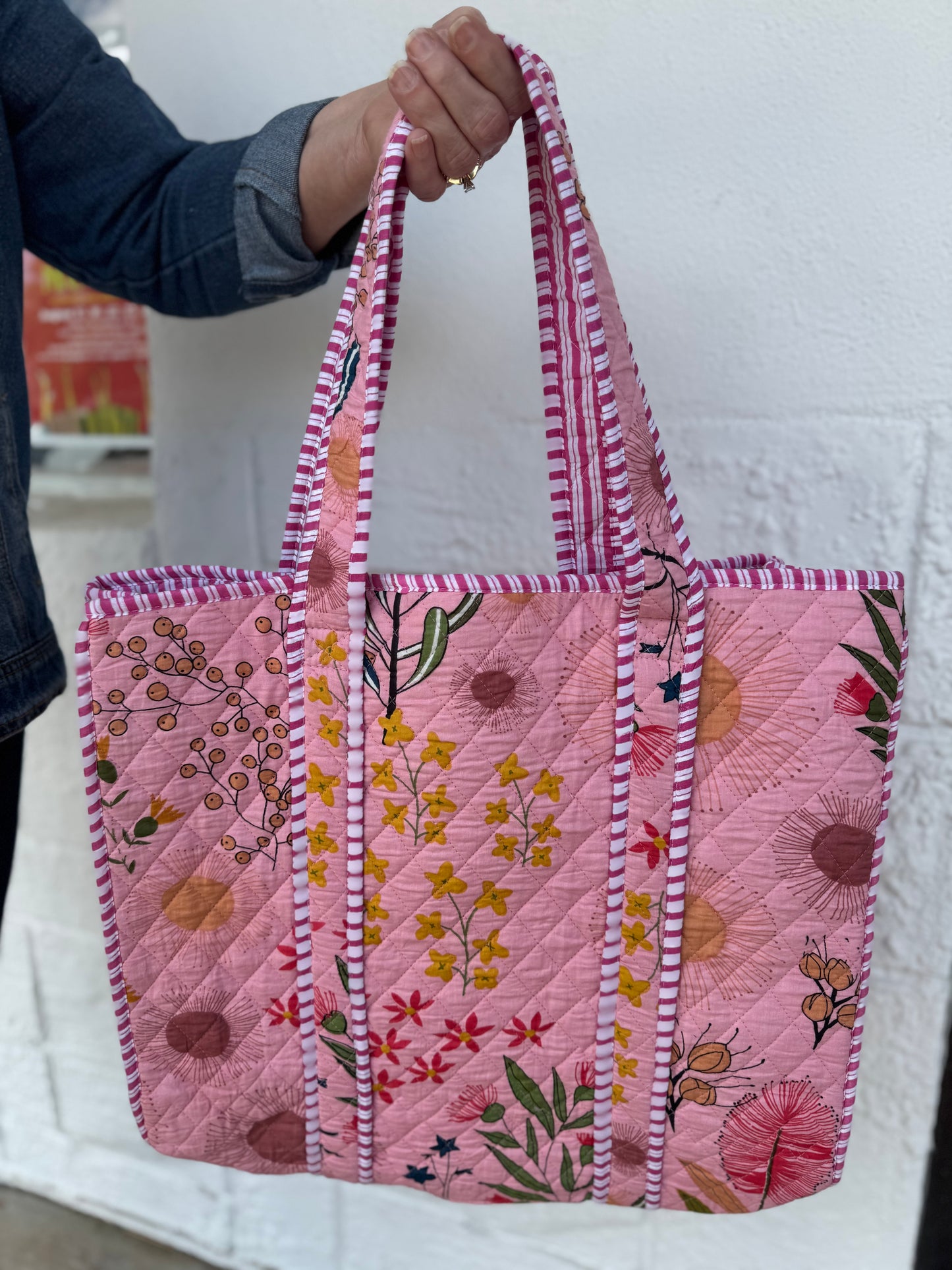 Flora & Stripe Large Quilt Handbag