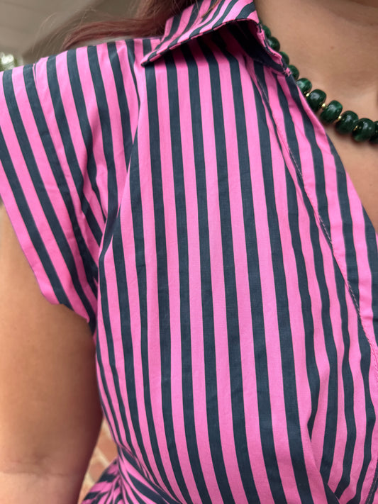 Pink Pine Stripe Dress