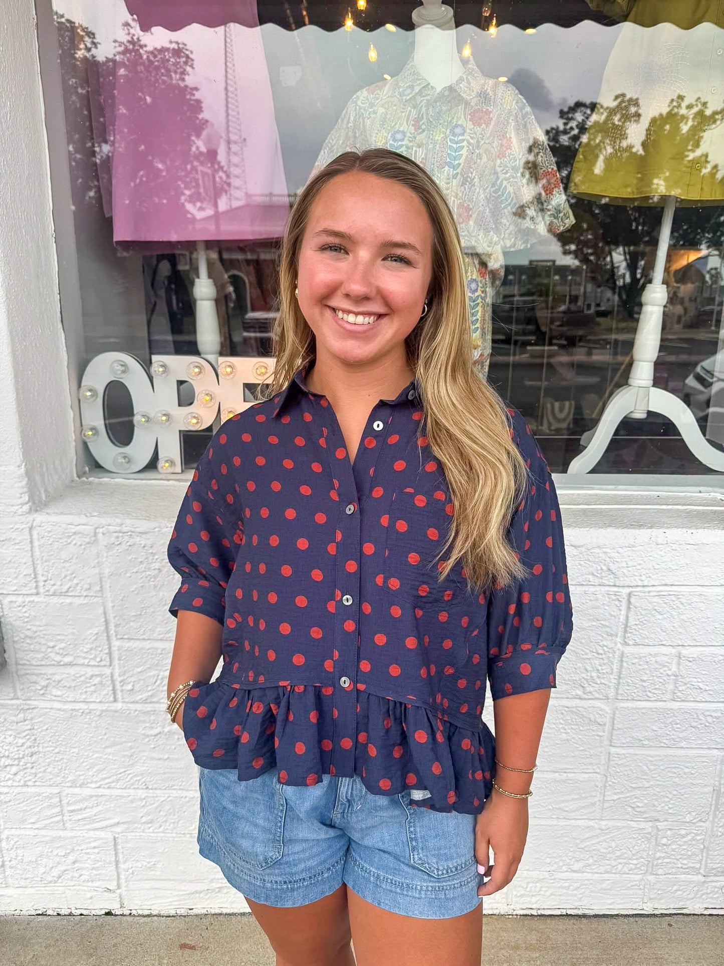Navy Rust Top
