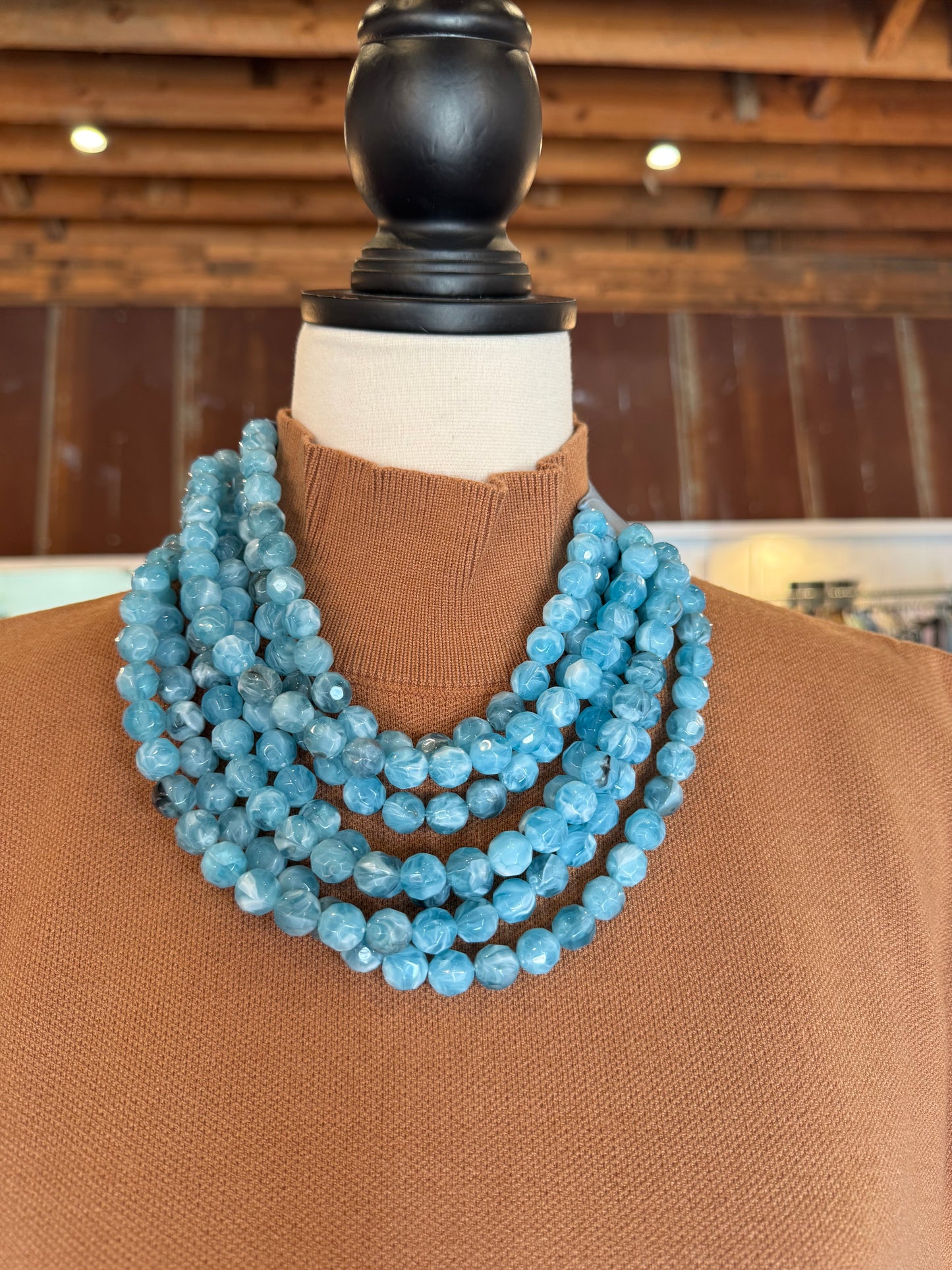 Blue Bead Magnetic Necklace
