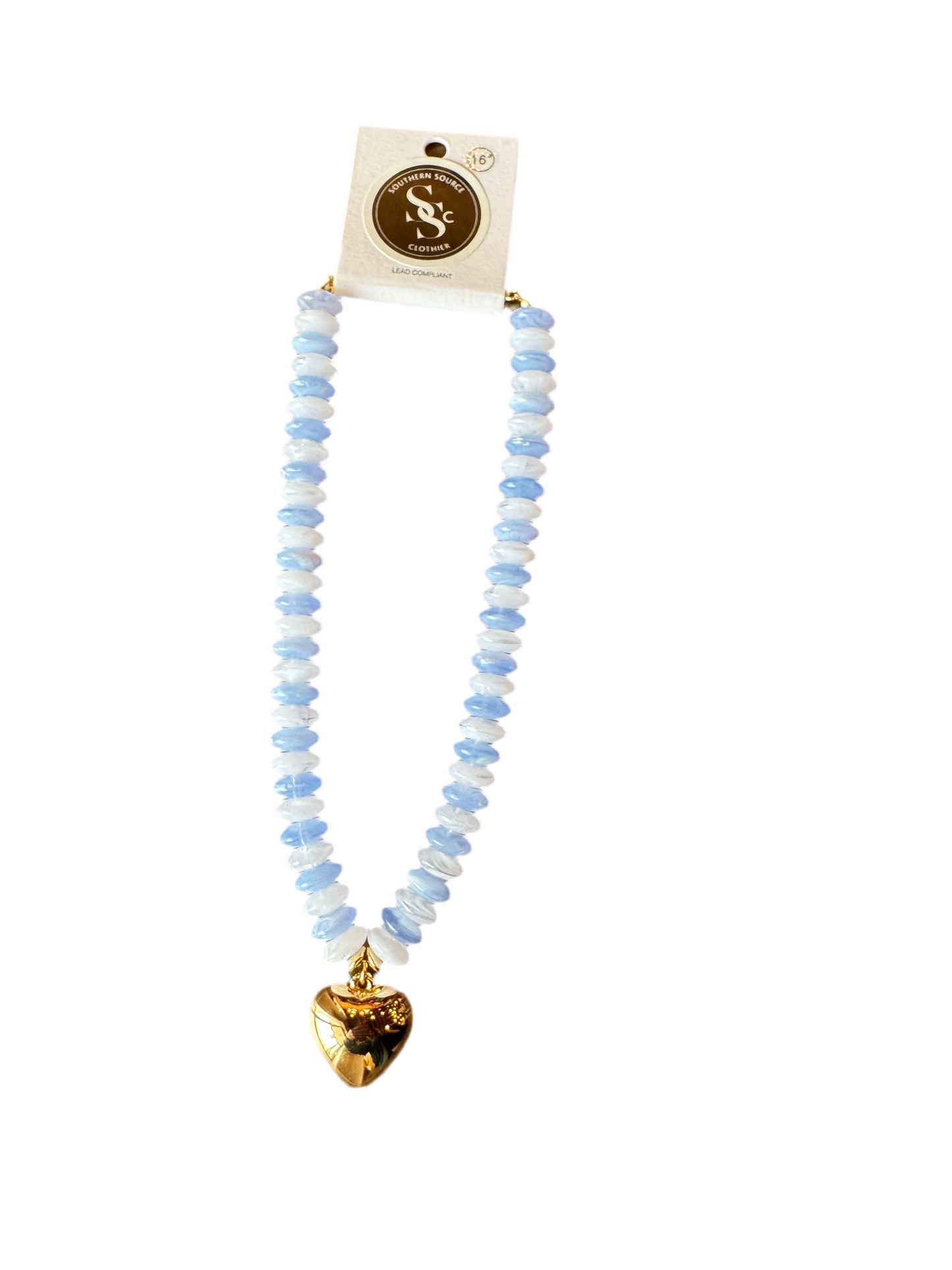 Blue Puffy Heart Candy Necklace