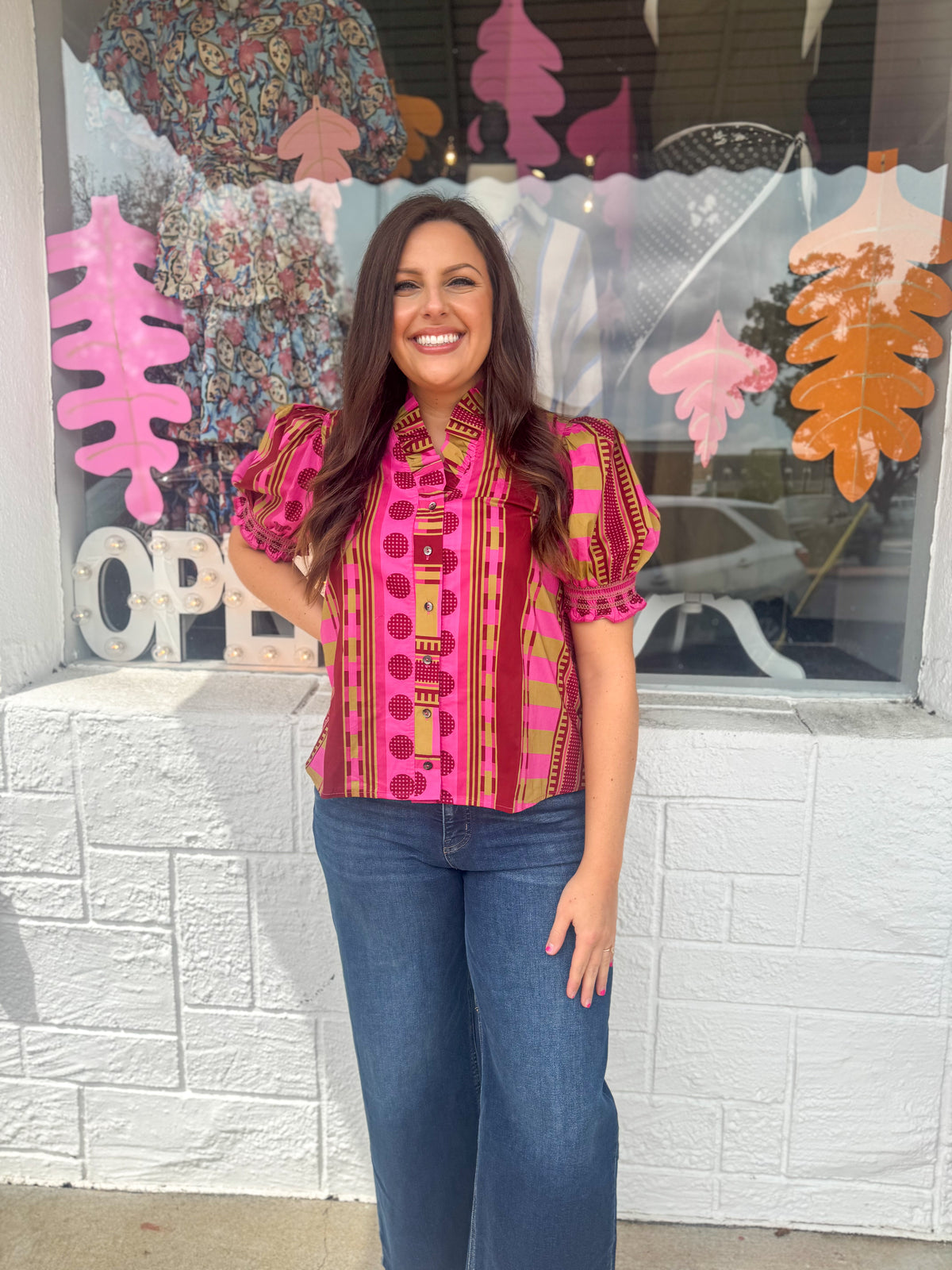 Plum & Chartreuse Top