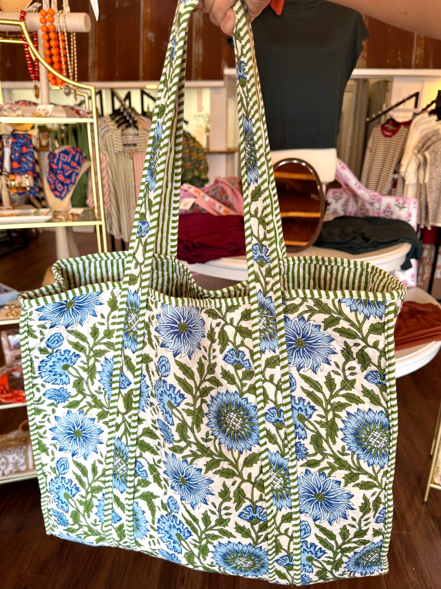 Flora & Stripe Large Quilt Handbag