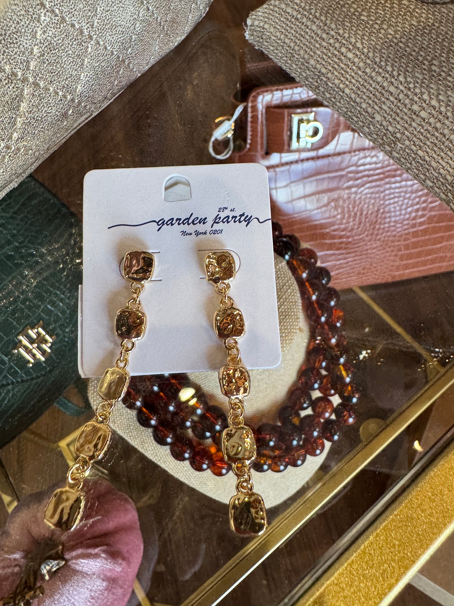 Gold Hammerhead Square Earrings