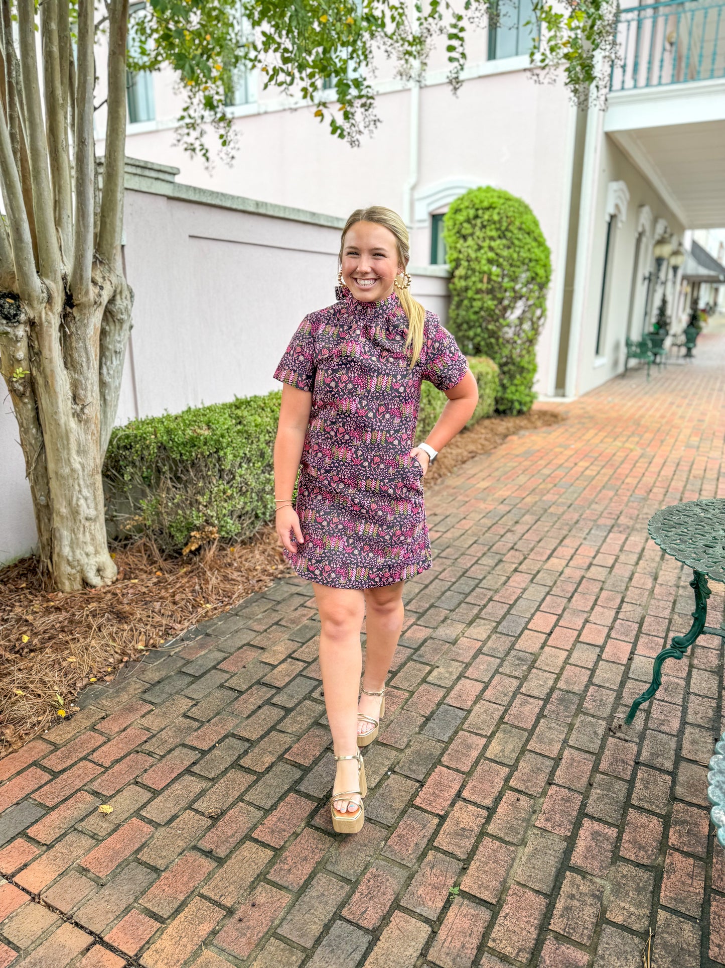Autumn Florals Textured Dress