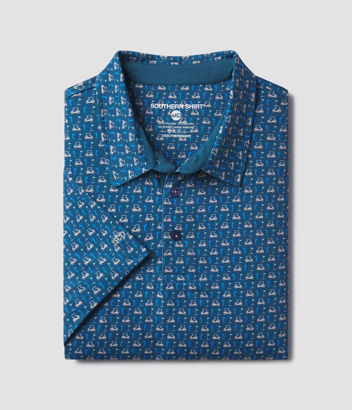 Perfect Round Printed Polo - Blue Fusion