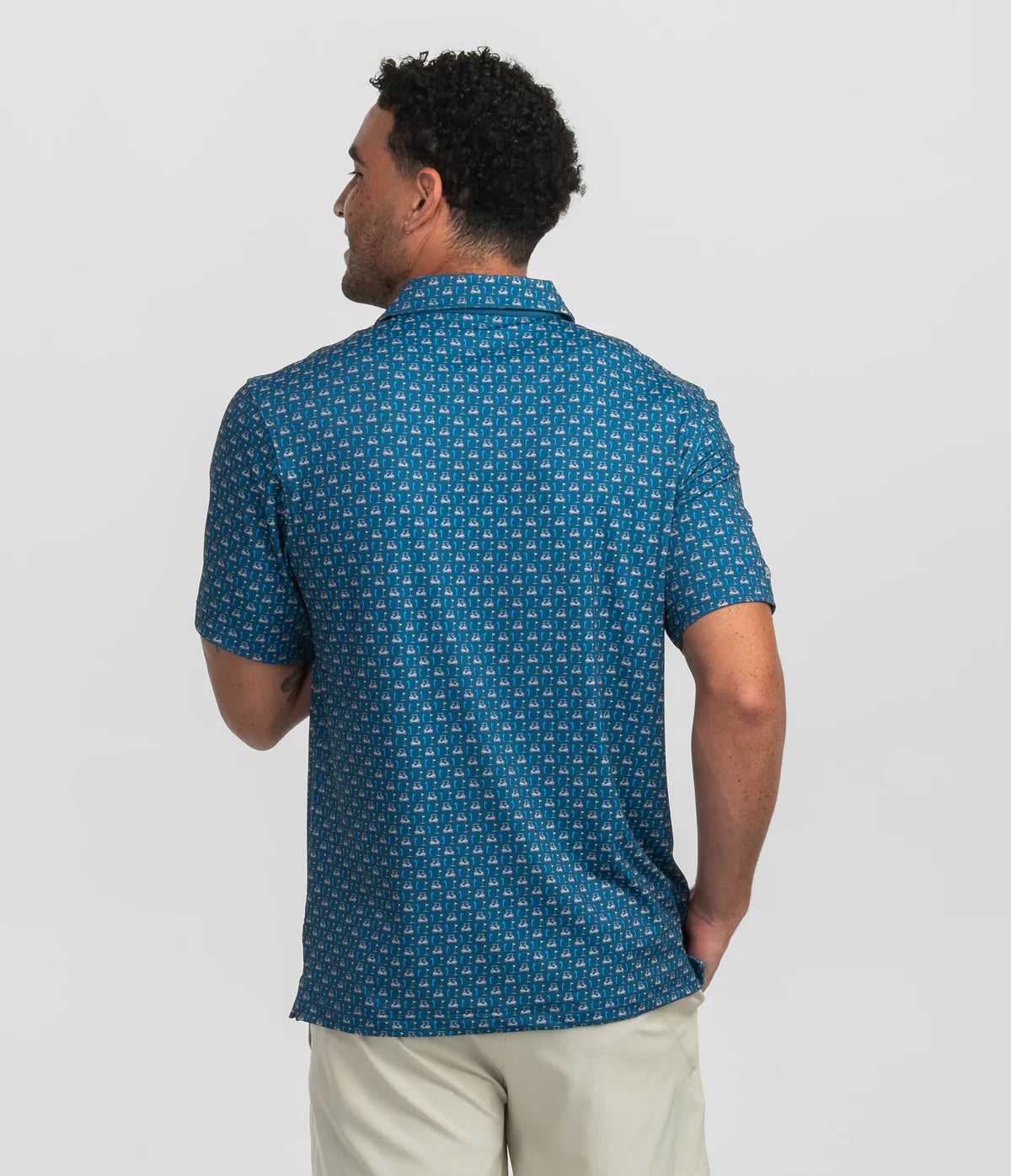 Perfect Round Printed Polo - Blue Fusion