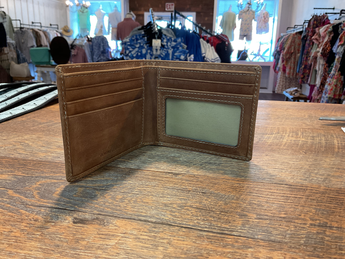 Leather bi fold wallet