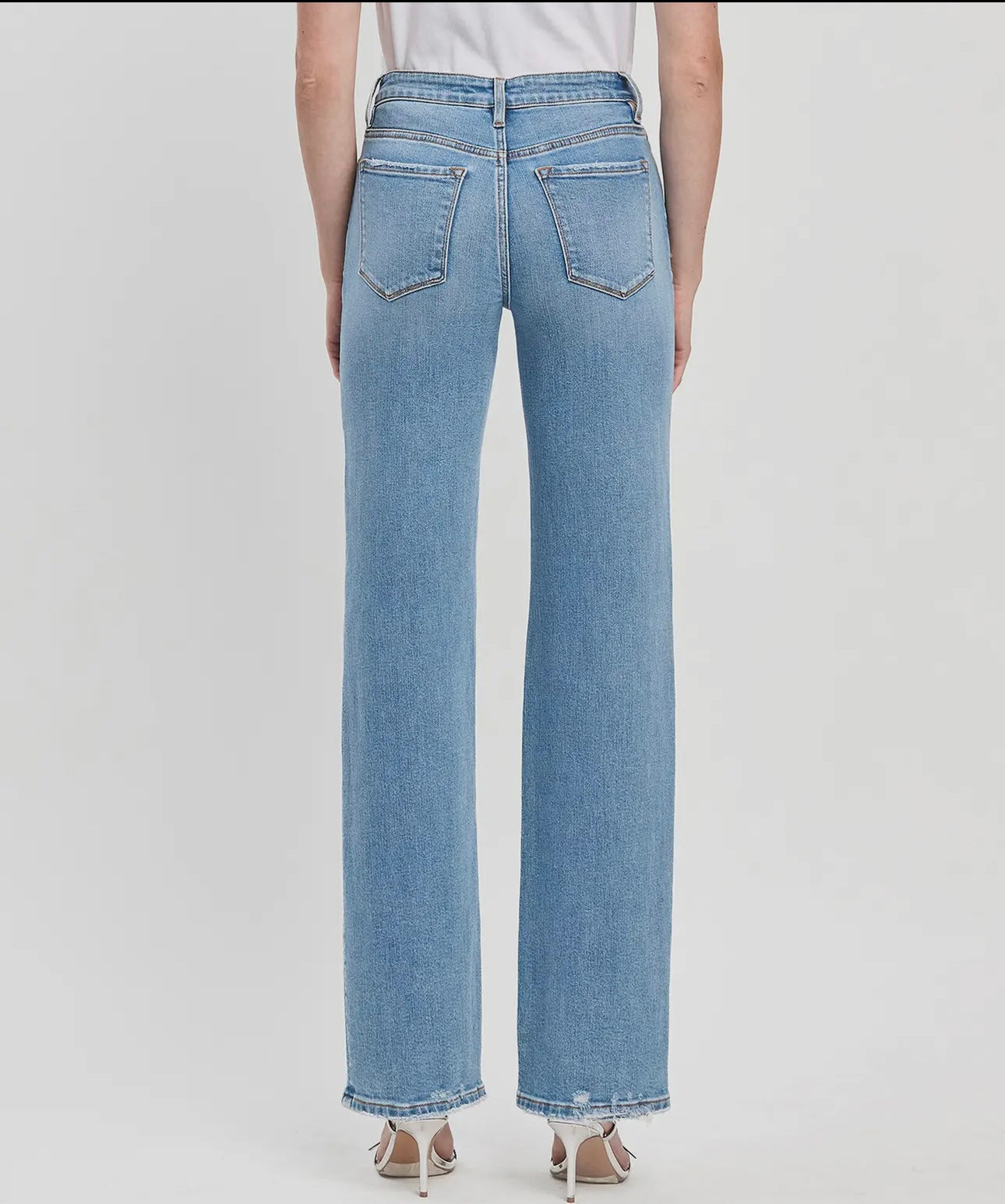 LOVERVET| High Rise Slim Wide Jeans