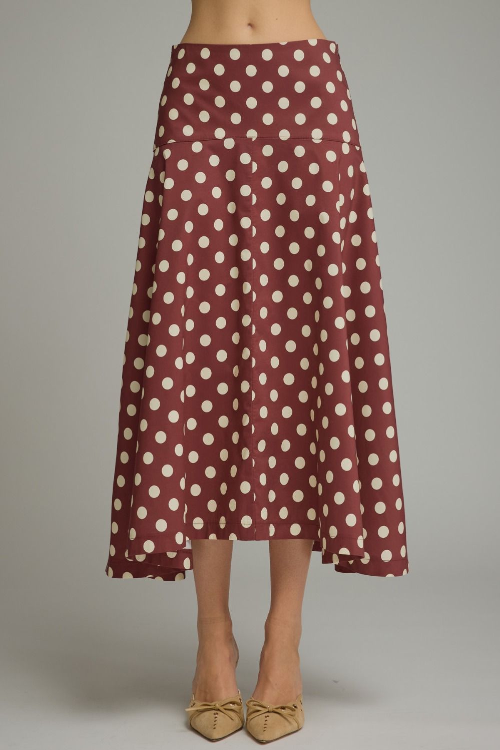 Wine Polka Dot Skirt