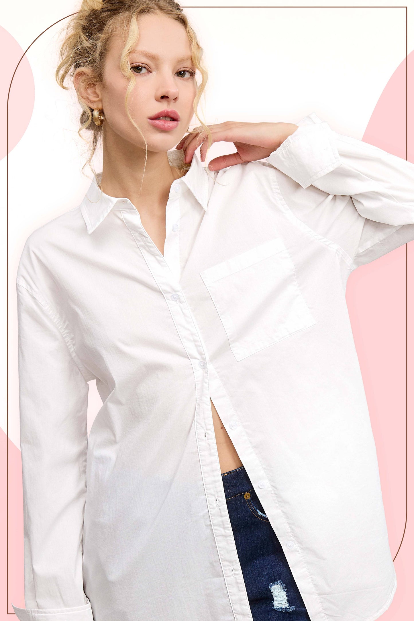 Classic Collared Button Down Poplin Shirts