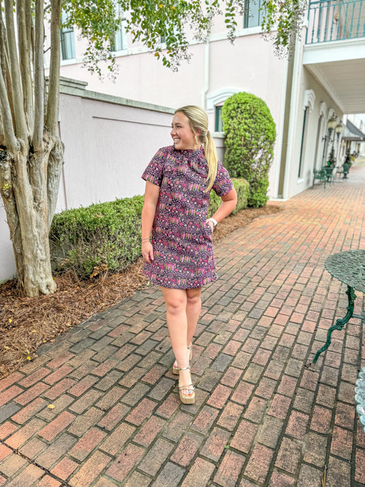 Autumn Florals Textured Dress