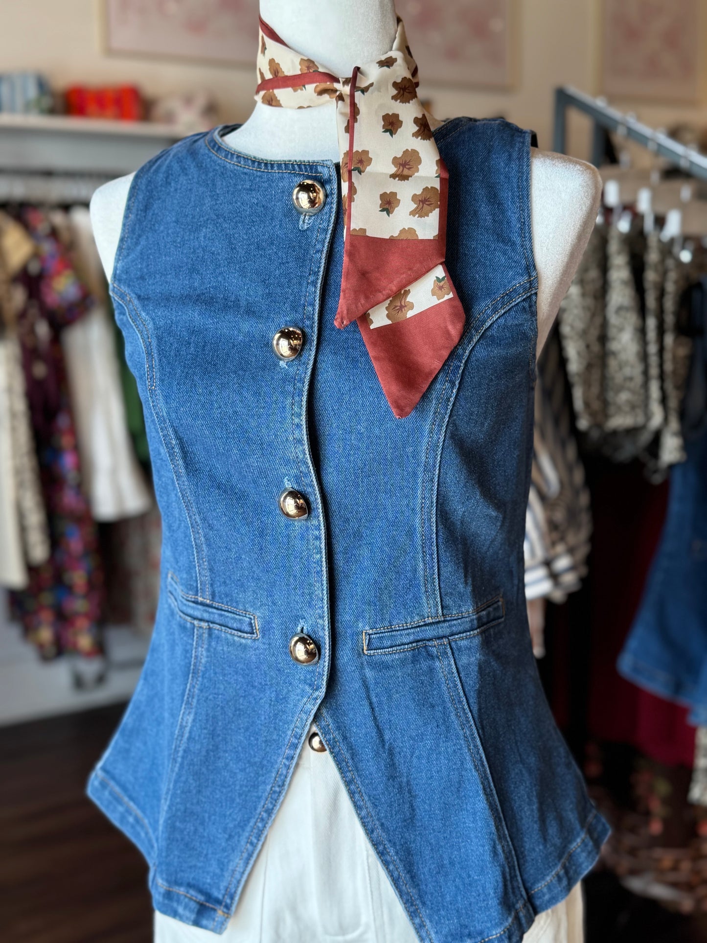 Daisy Denim Vest