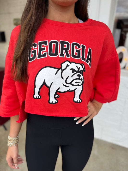 Bulldog cropped sweatshirt