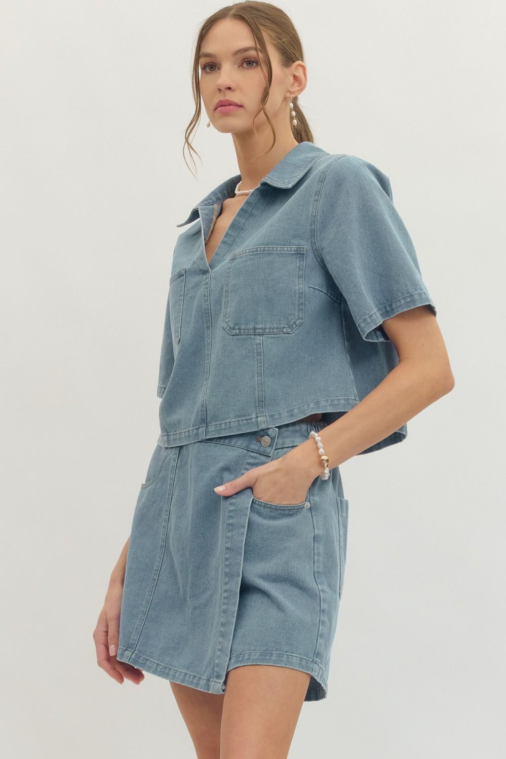 Dallas Denim Skort + Top Set