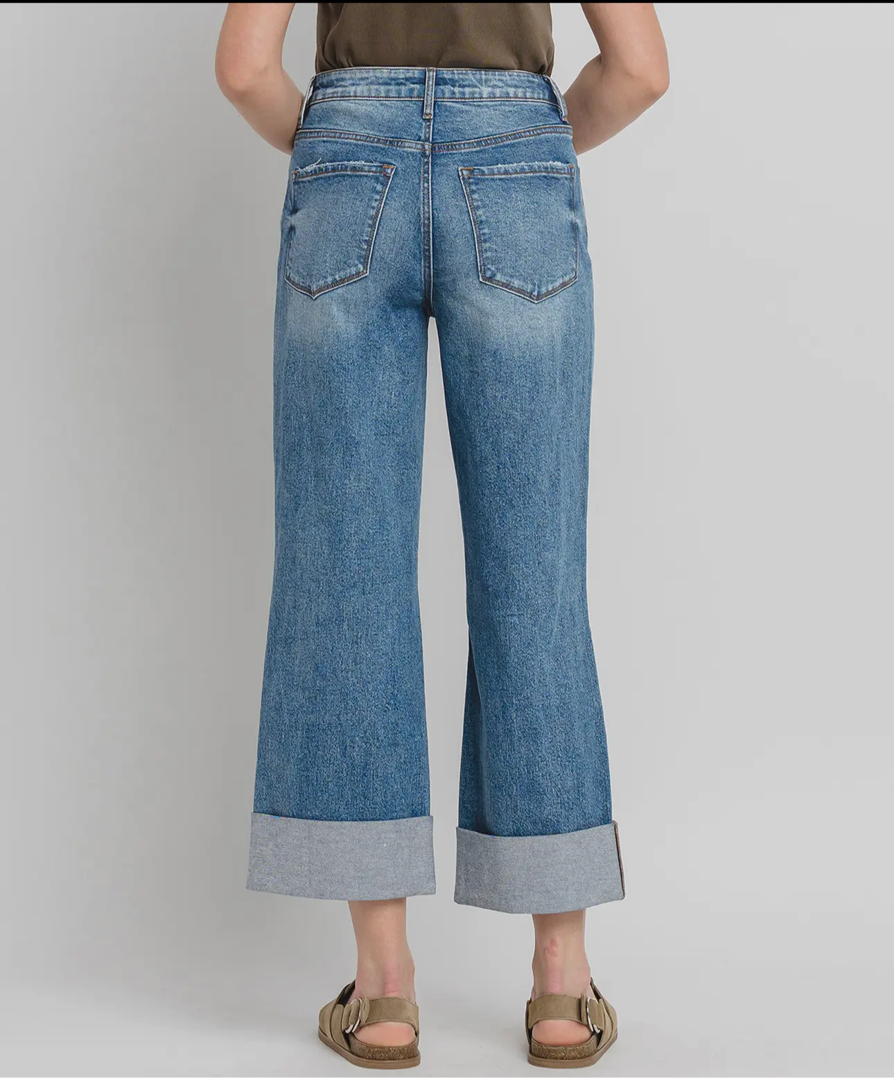 LOVERVET| Super High Baggy Wide Cuff Jeans
