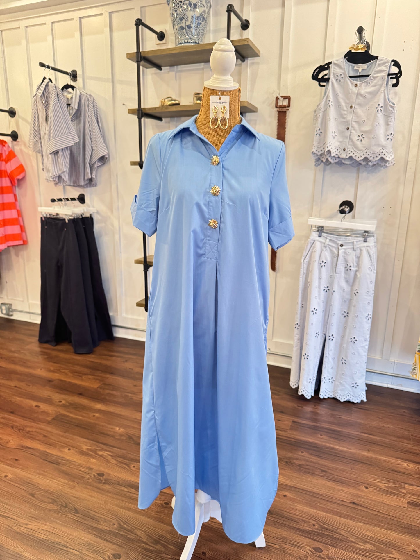 Light Blue Embellished Dress