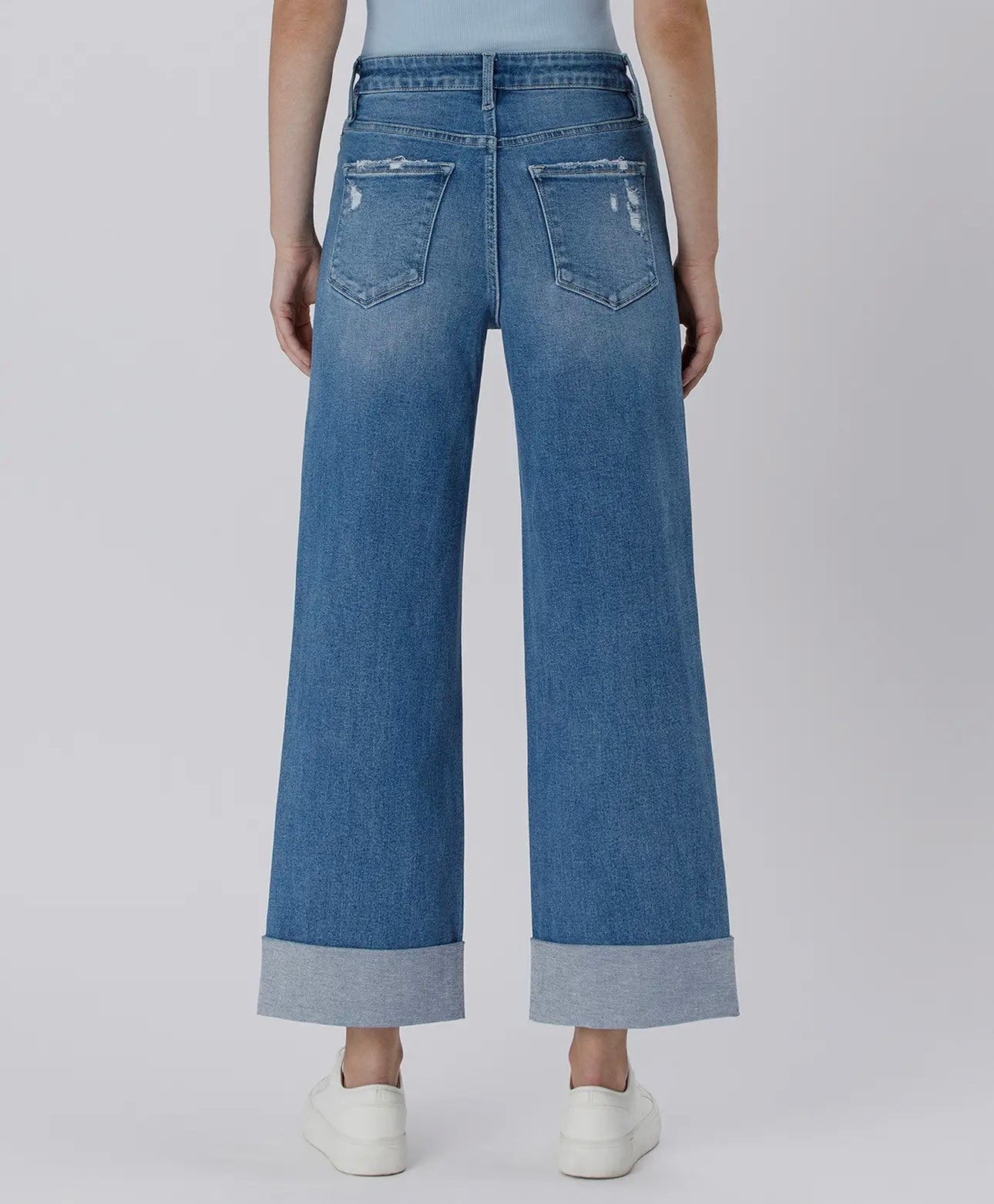 LOVERVET| Super High Baggy Double Cuffed Jeans