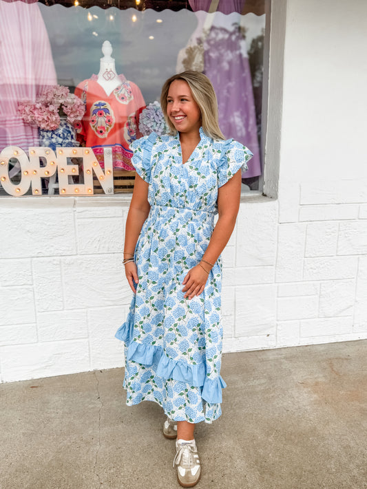 Hydrangea Mix Midi Dress
