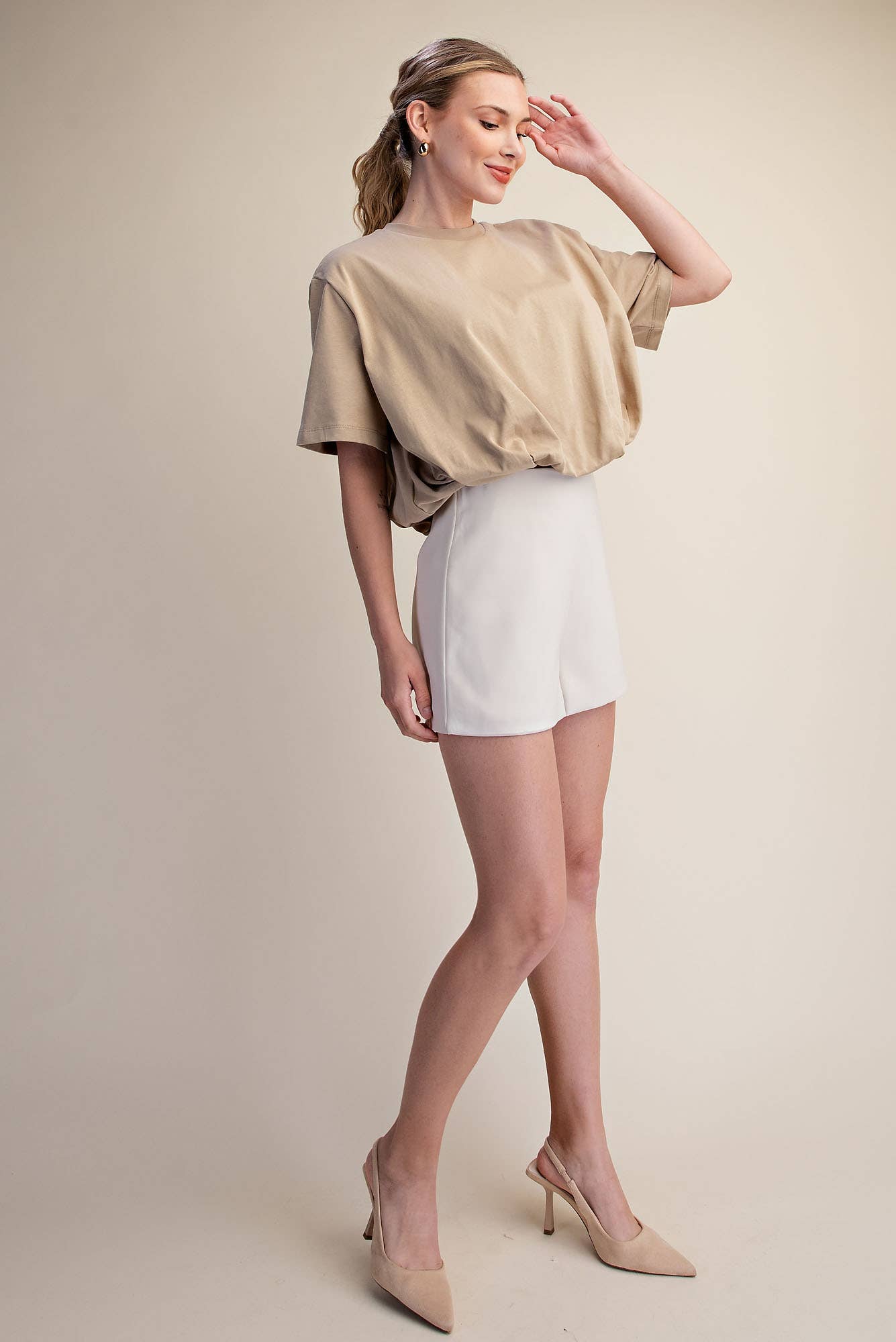 Taupe Bubble Top