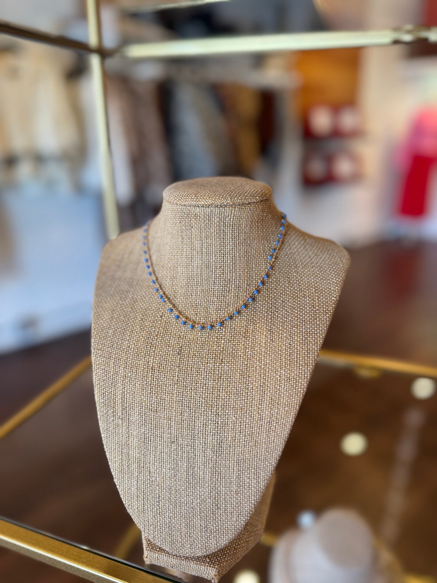 Seed bead dangle choker