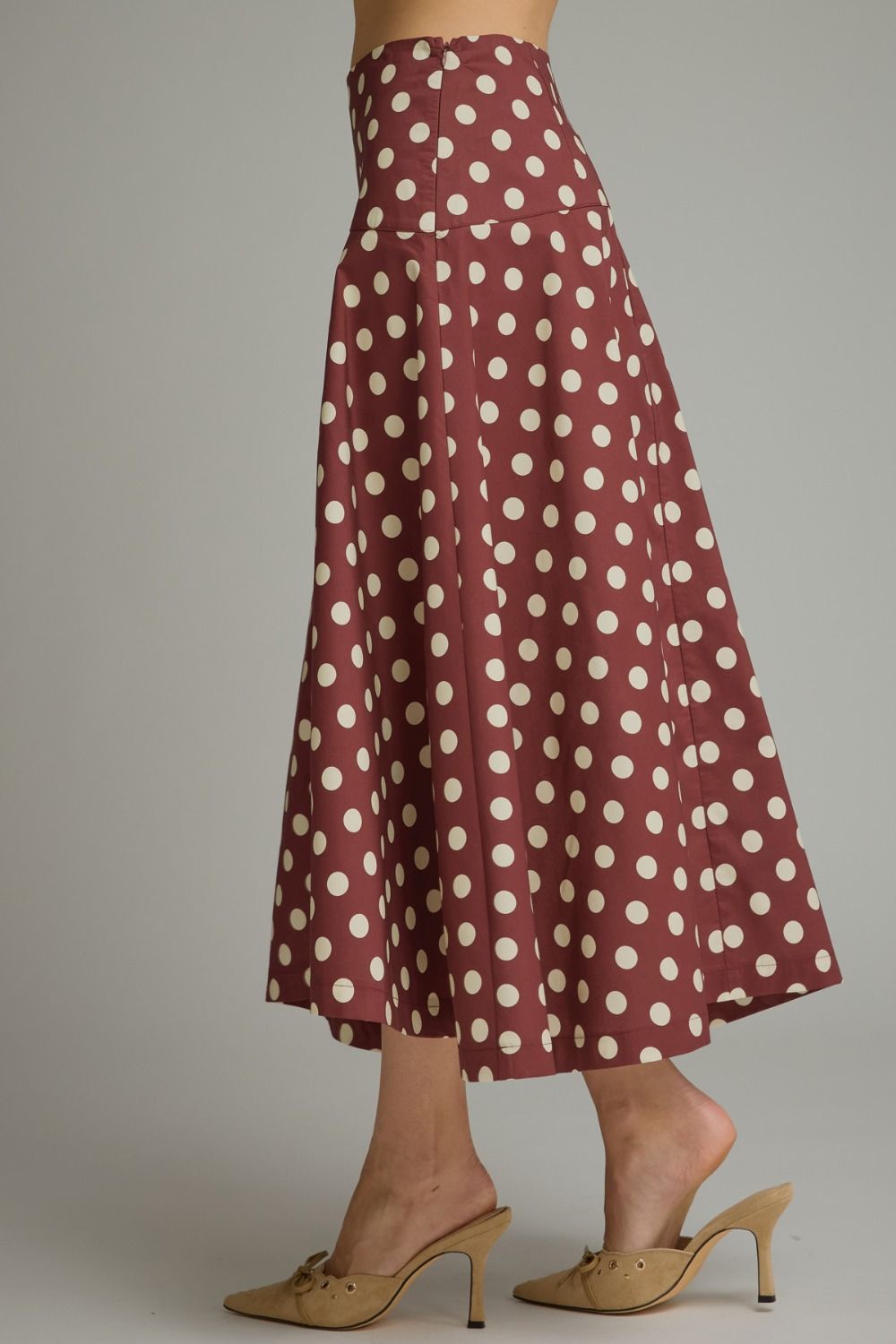 Wine Polka Dot Skirt